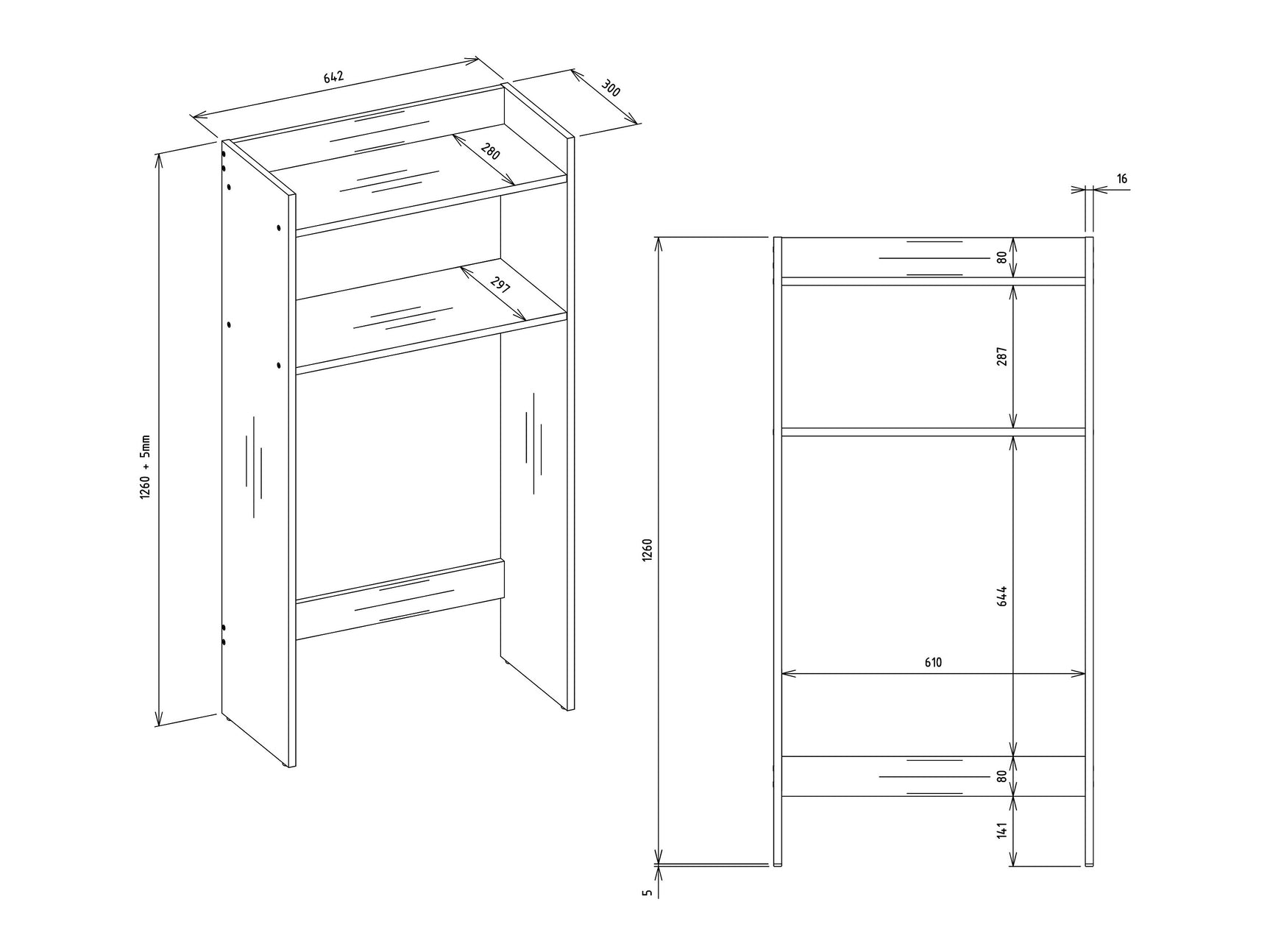 Reol til badeværelse Mandeville 332