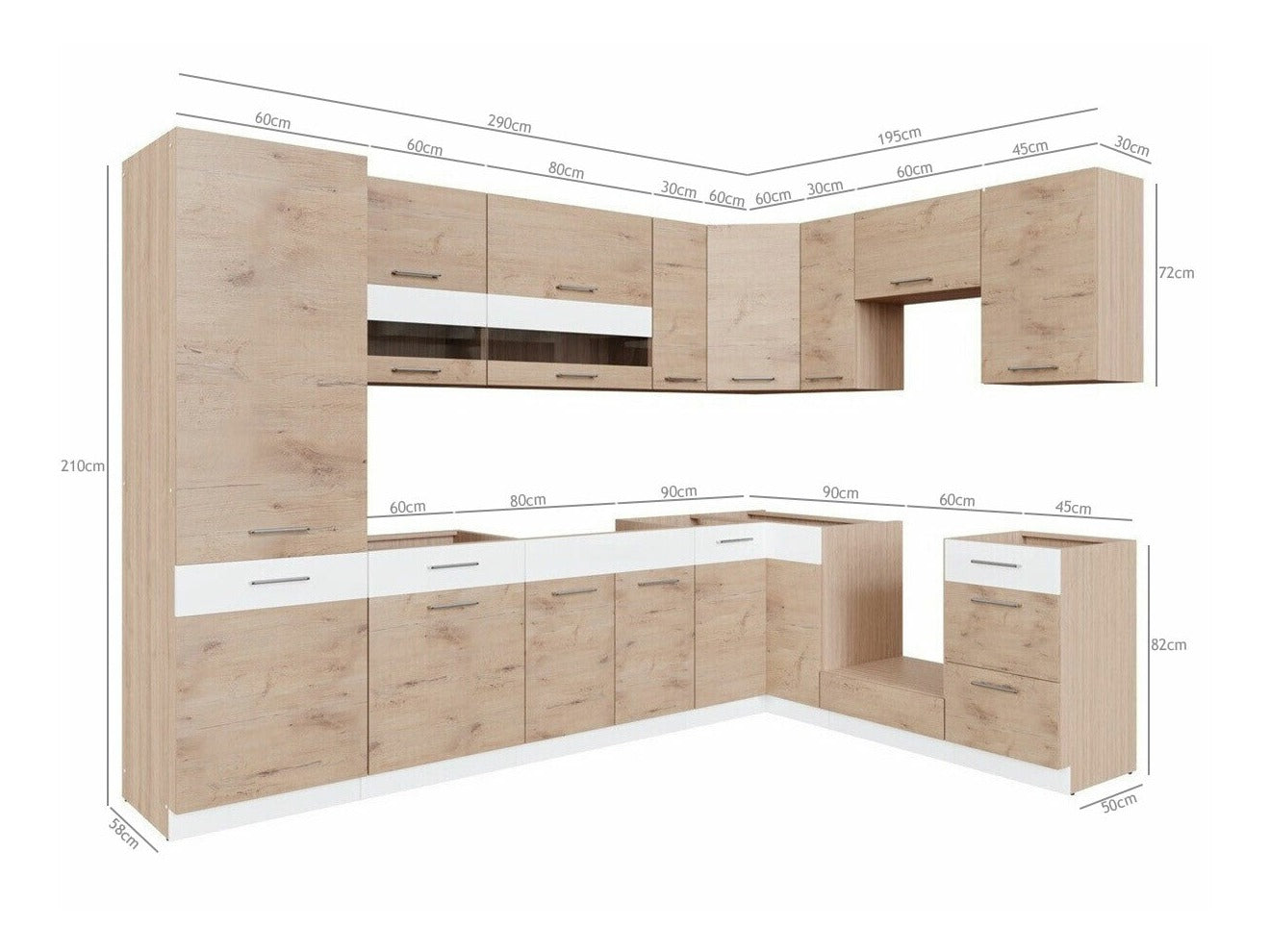 Modulopbygget køkkensæt Mode Beech 130 4246967