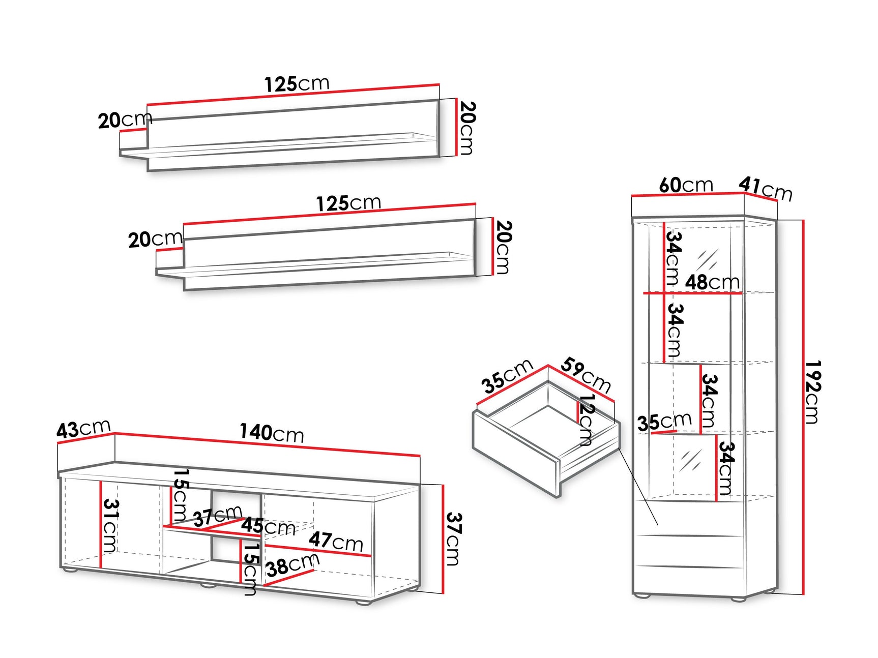Stuemøbler-sæt Tornola 110