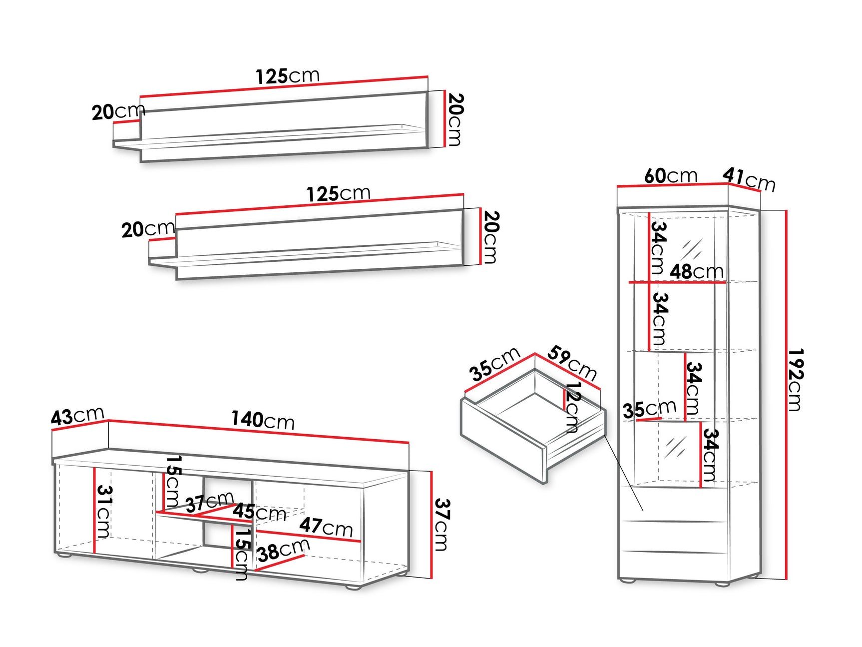 Stuemøbler-sæt Tornola 110