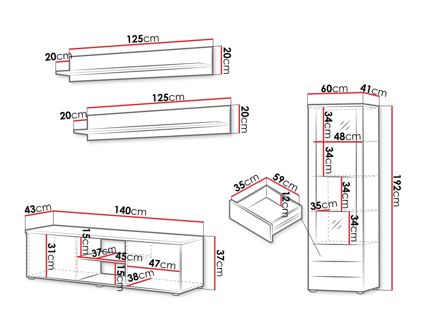 Stuemøbler-sæt Tornola 110