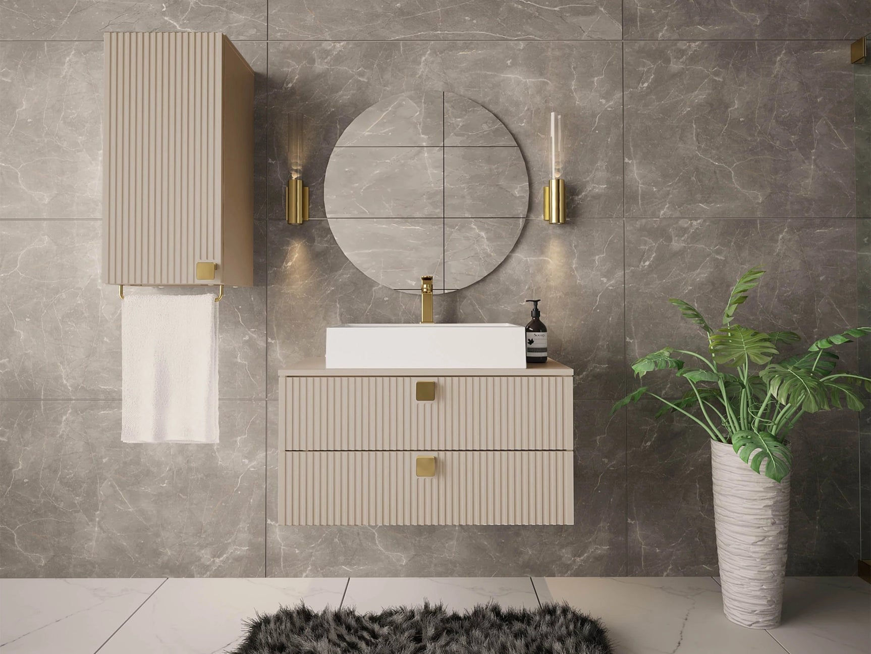 Vægmonteret badeværelsesskab Orlvera 101