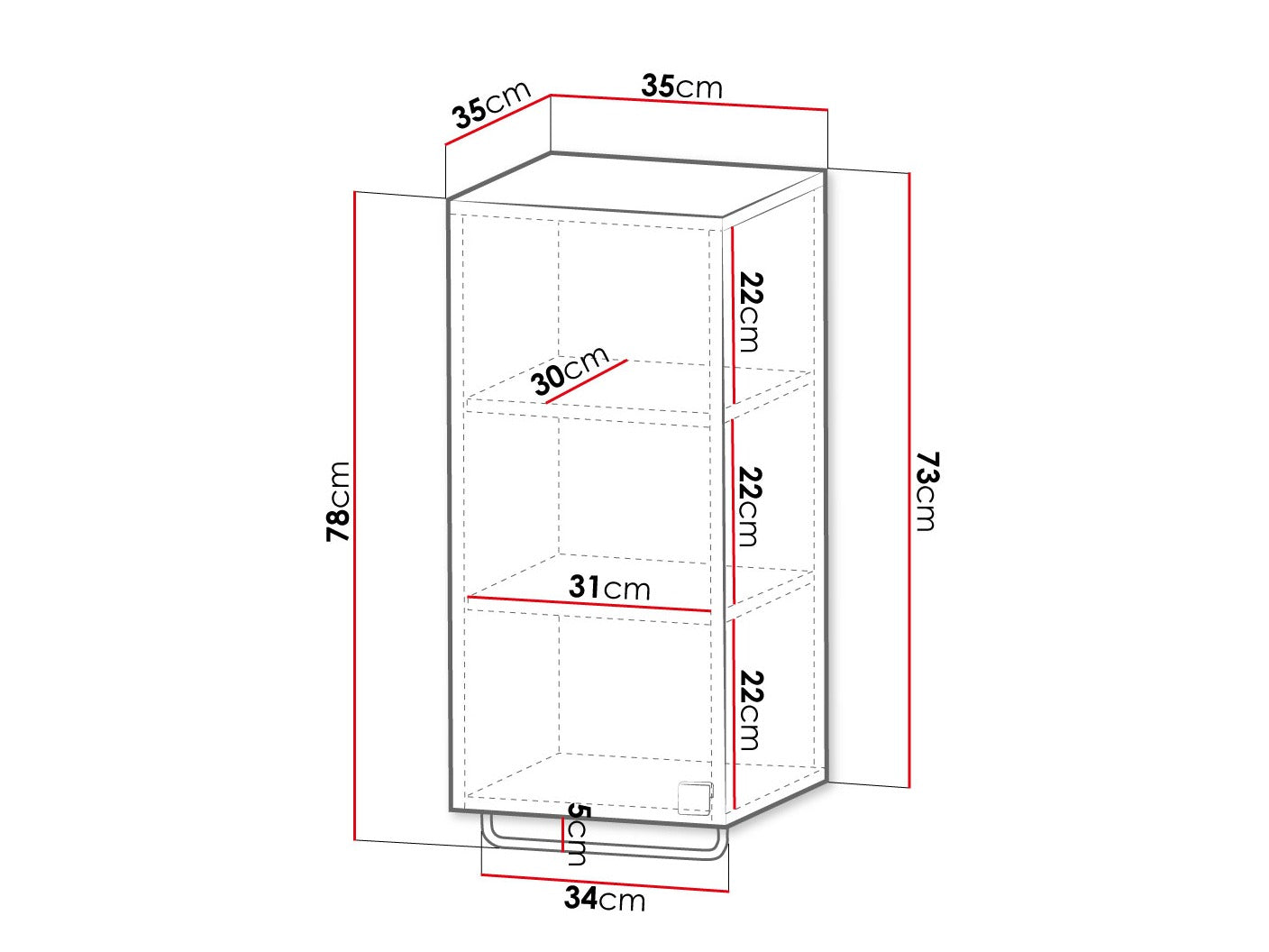 Vægmonteret badeværelsesskab Orlvera 101