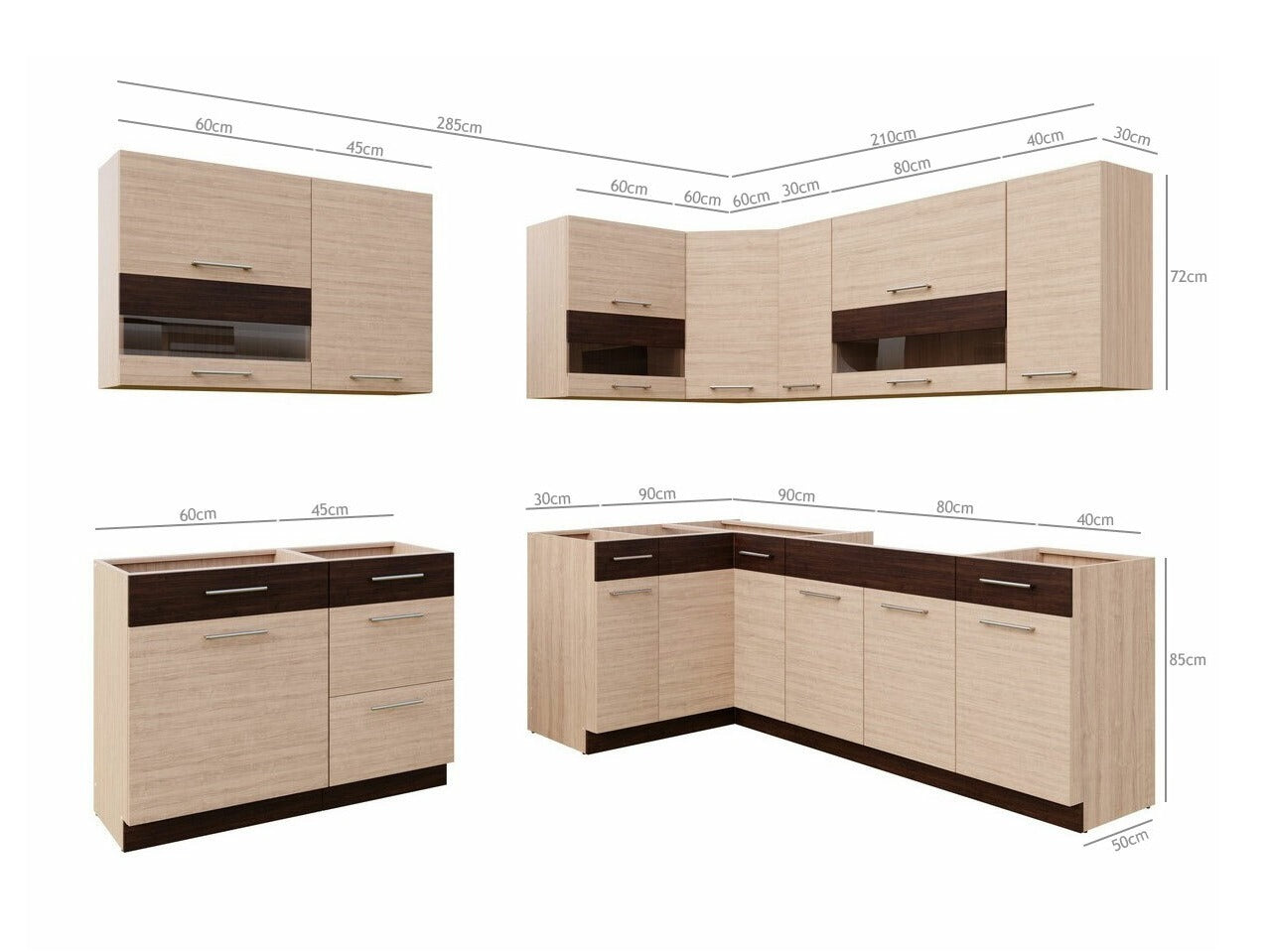 Modulopbygget køkkensæt Mode Light 130 4249410