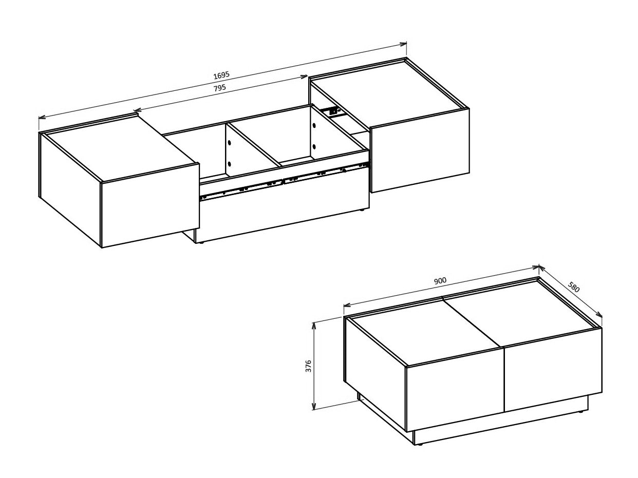 Transformer til sofabord Austin 380