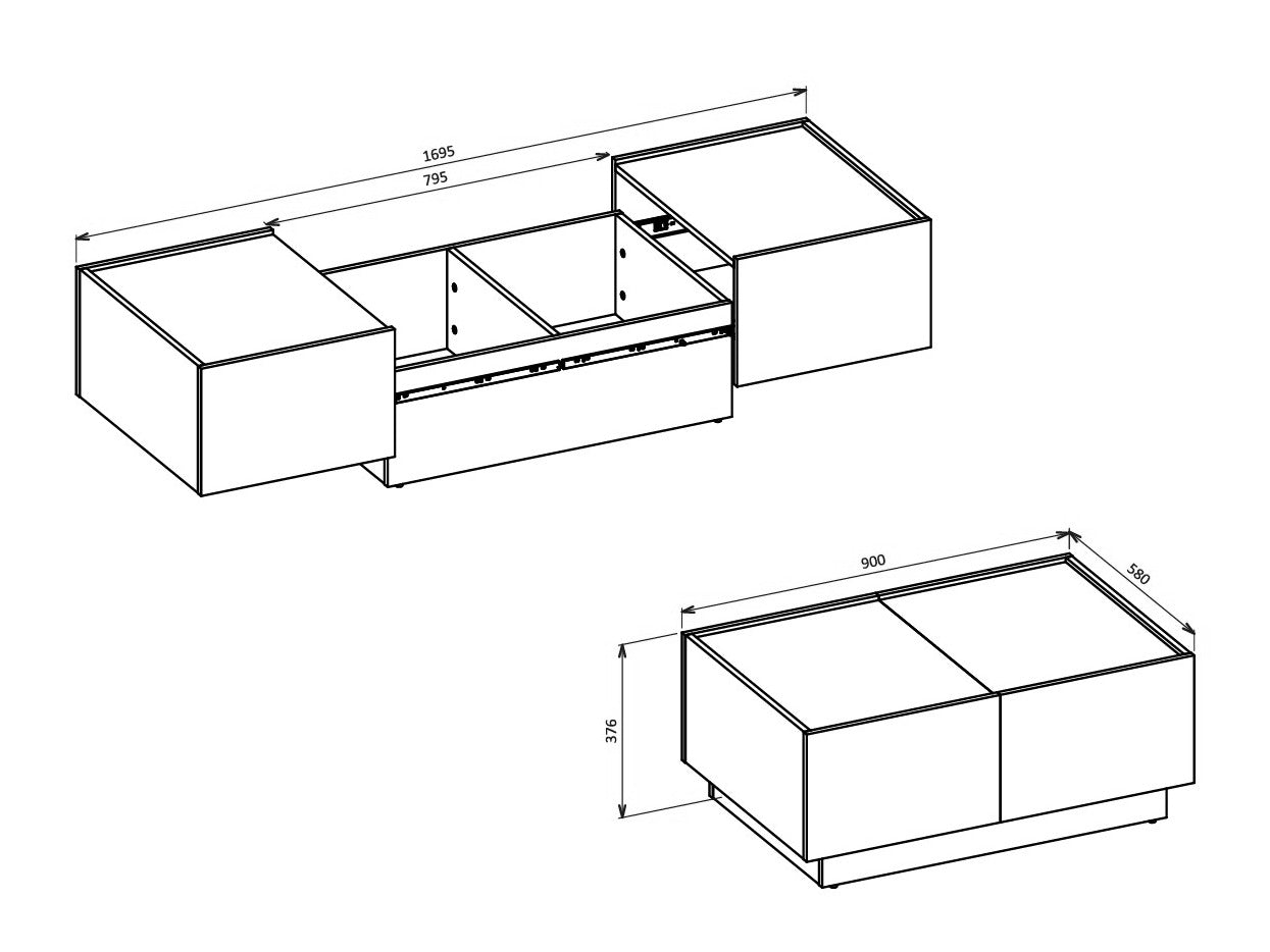 Transformer til sofabord Austin 380