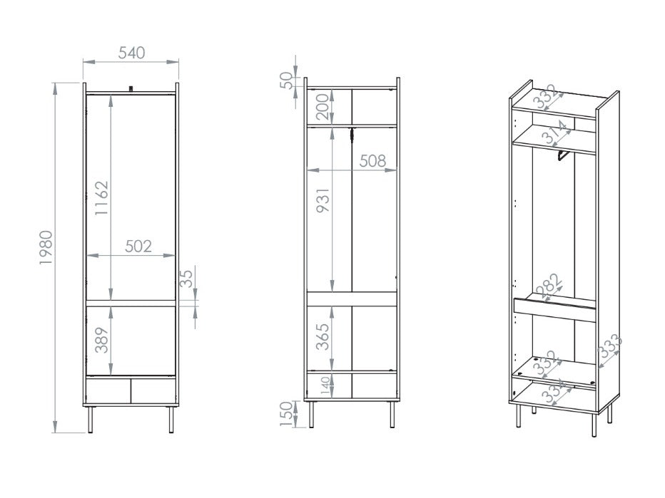 Garderobeskab Tivorlo 100