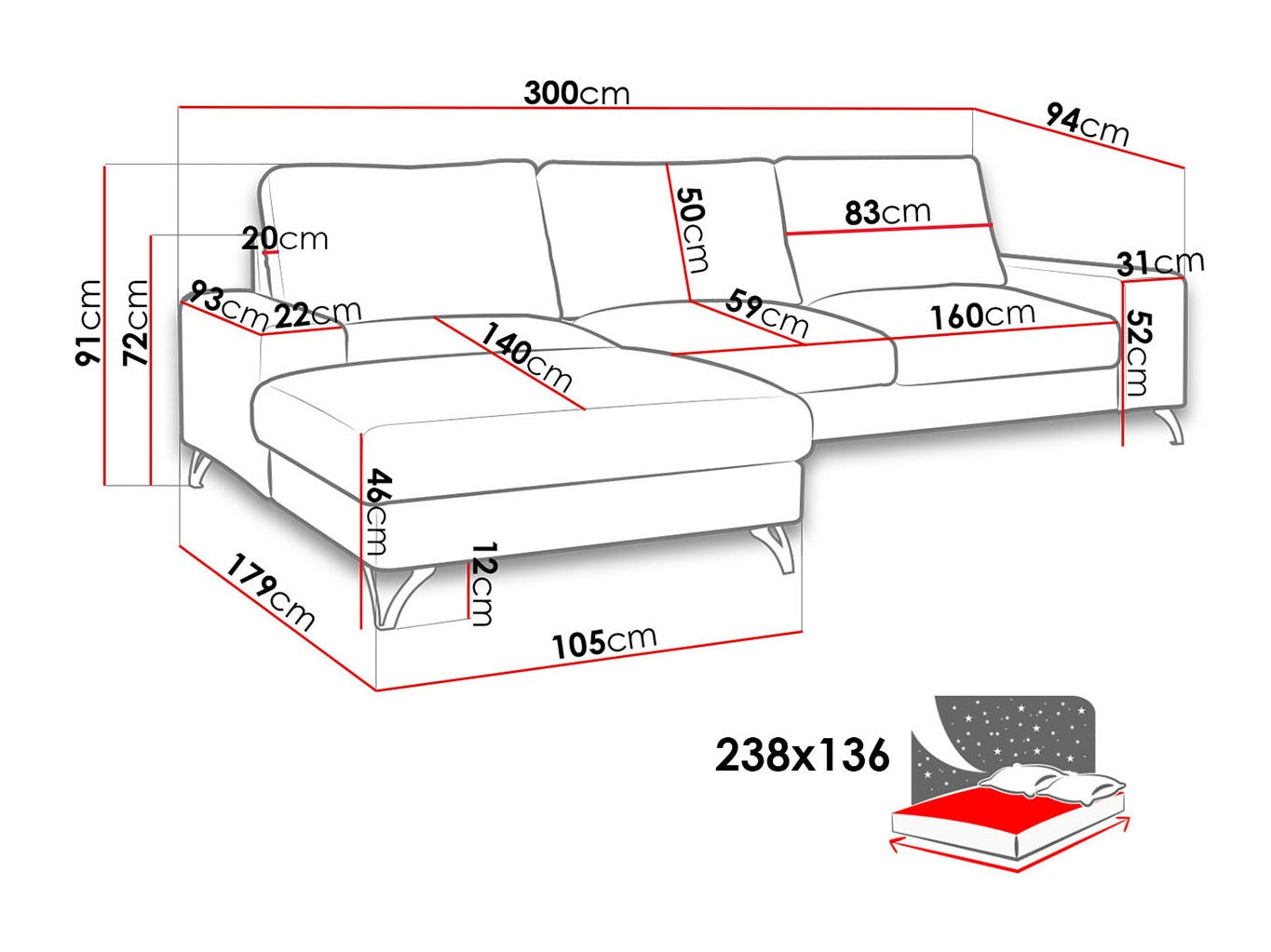Hjørnesofa ComfiDream 111