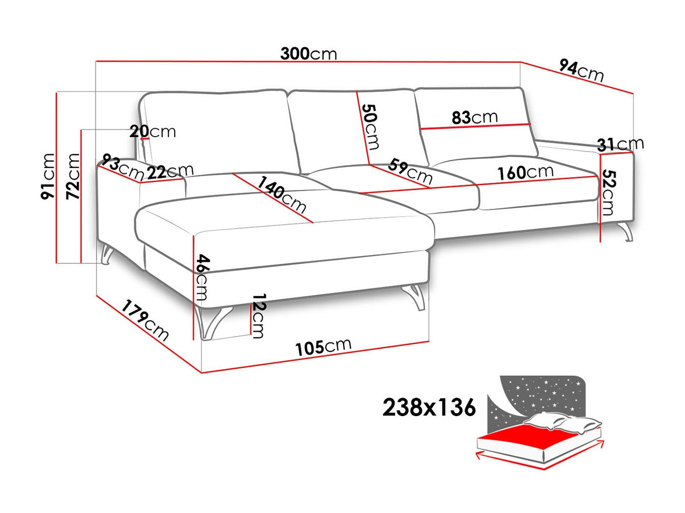 Hjørnesofa ComfiDream 111