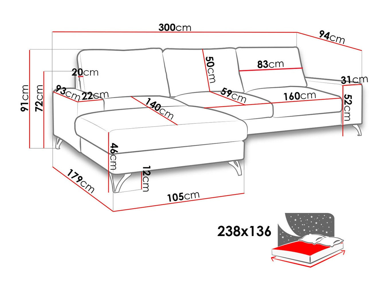 Hjørnesofa ComfiDream 111