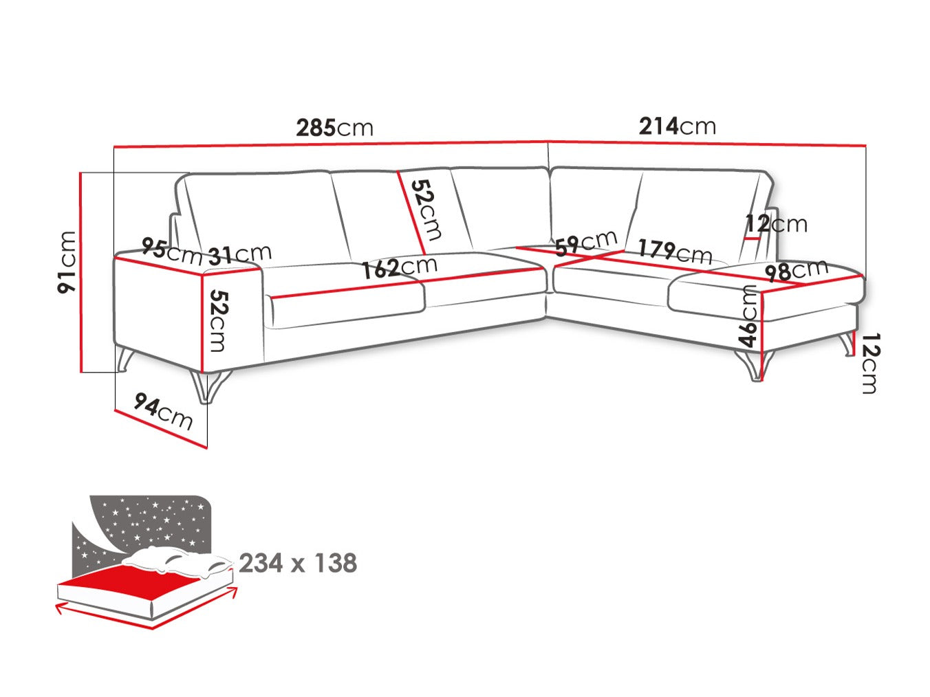 Hjørnesofa ComfiDream 112