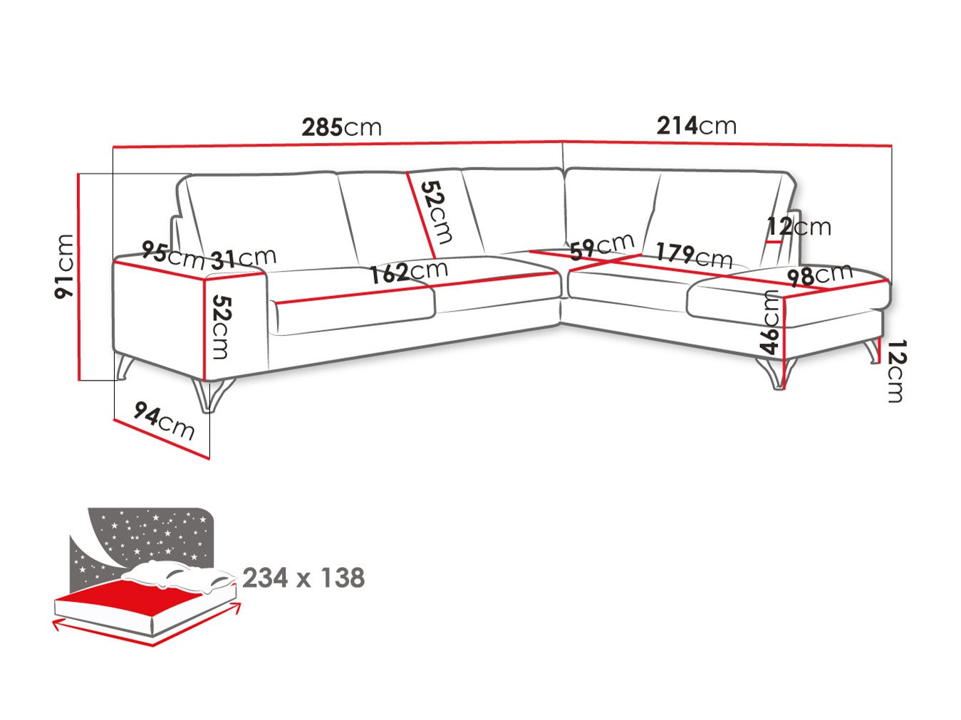 Hjørnesofa ComfiDream 112