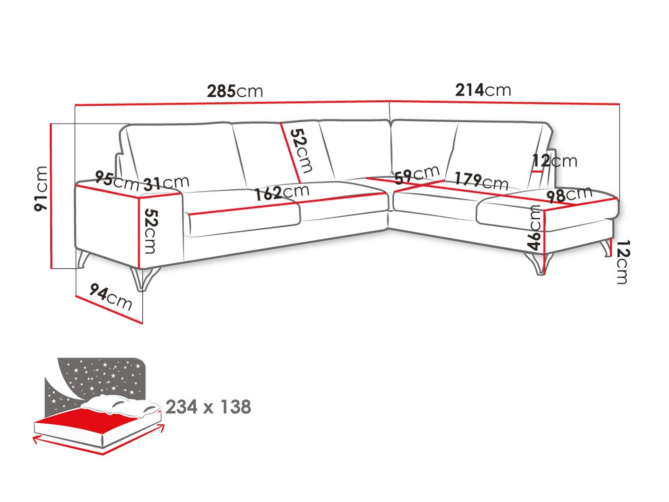 Hjørnesofa ComfiDream 112