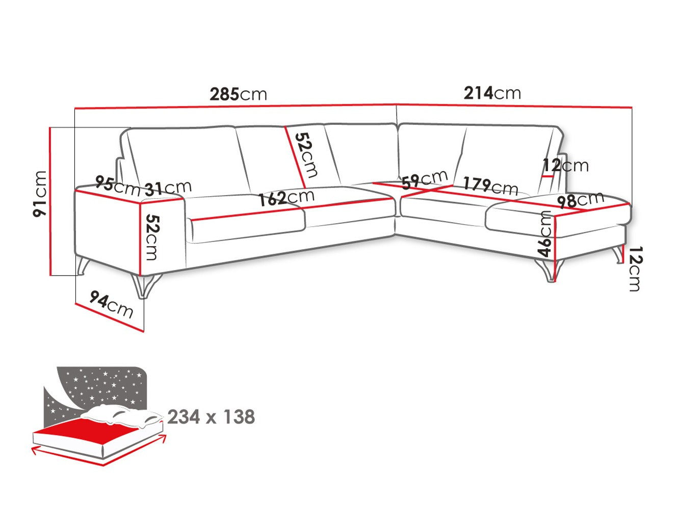Hjørnesofa ComfiDream 112