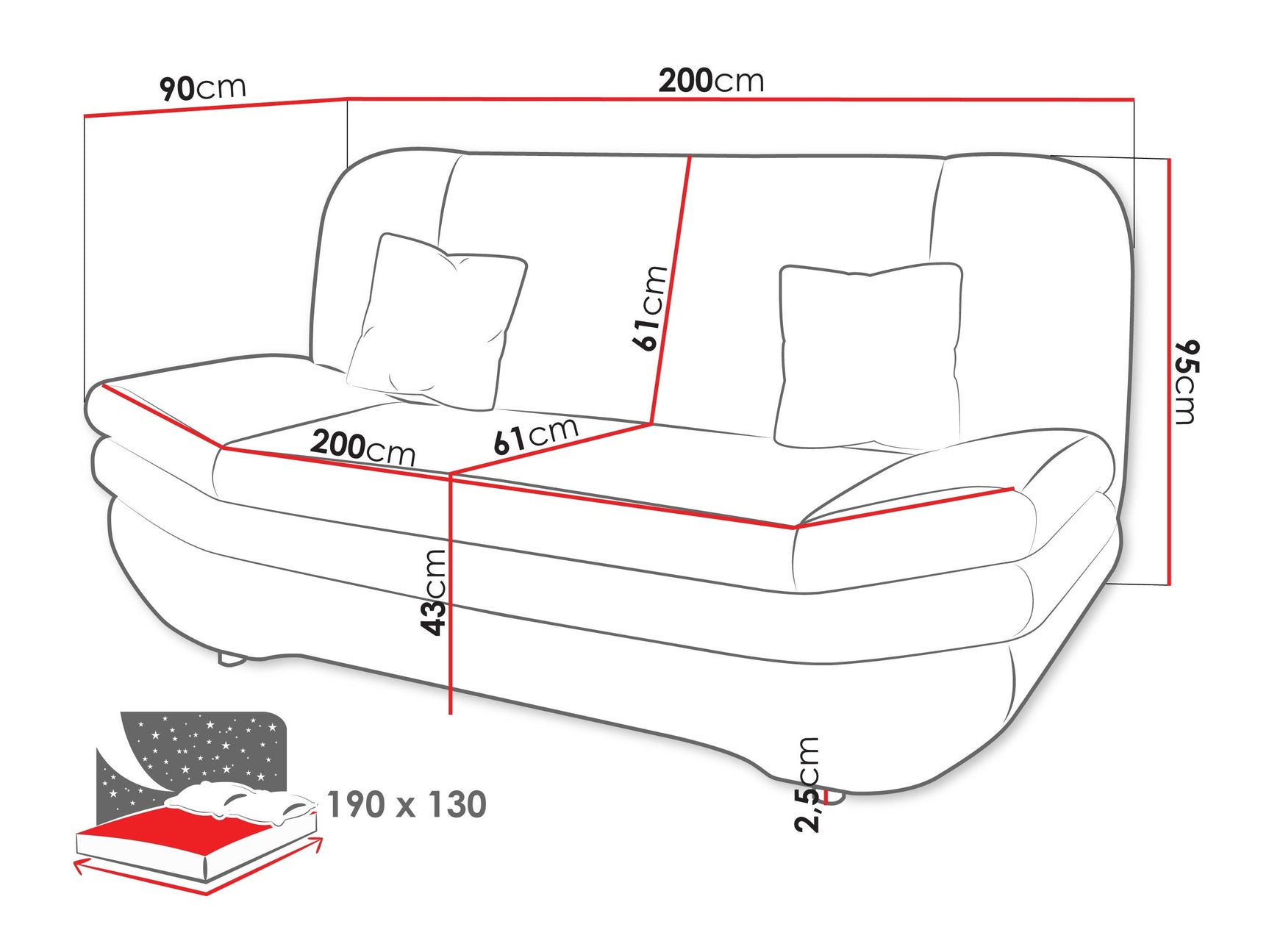 Sovesofa Comfivo 234