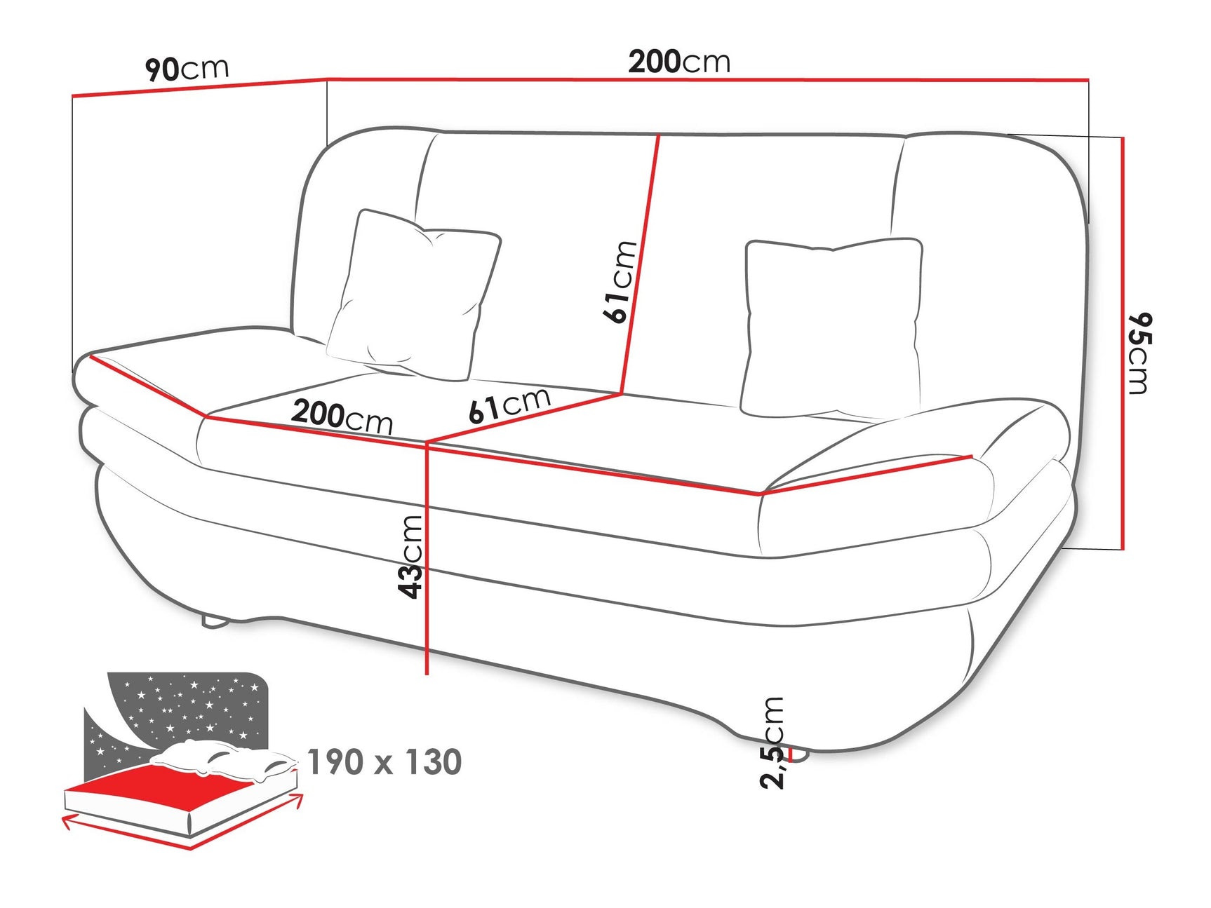 Sovesofa Comfivo 234