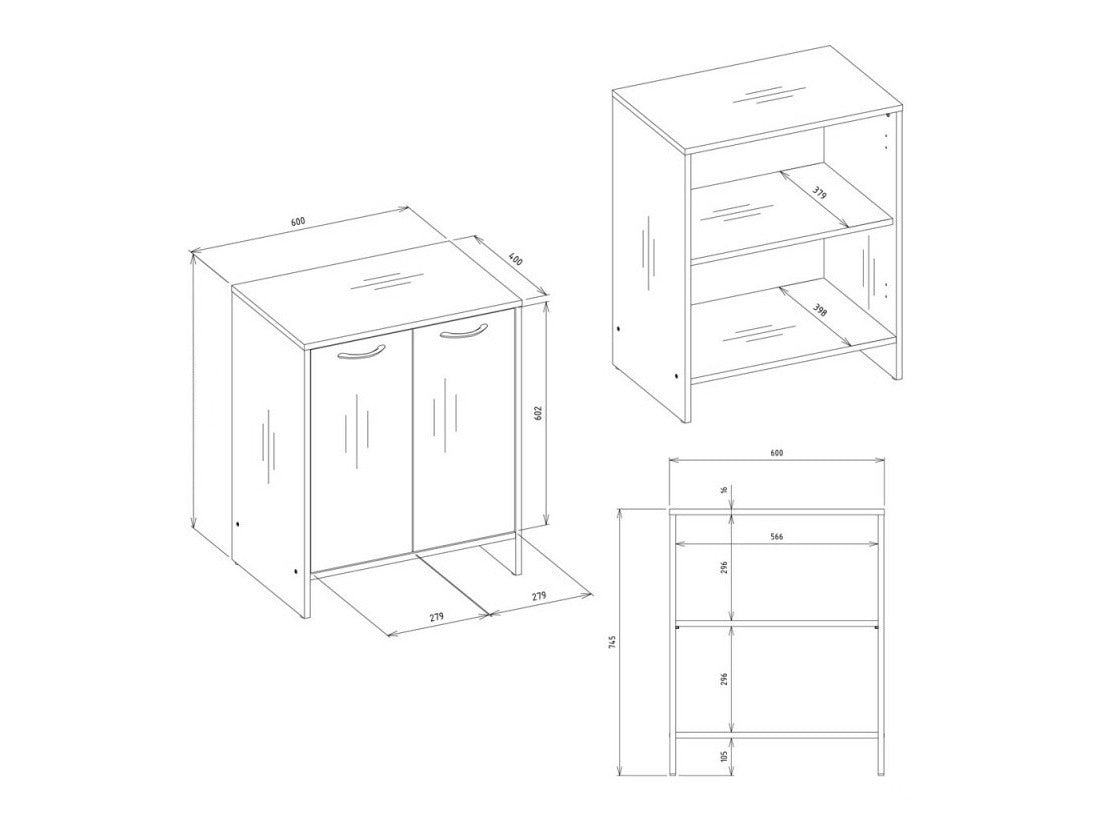 Stående badeværelseskab til håndvask Servou 104