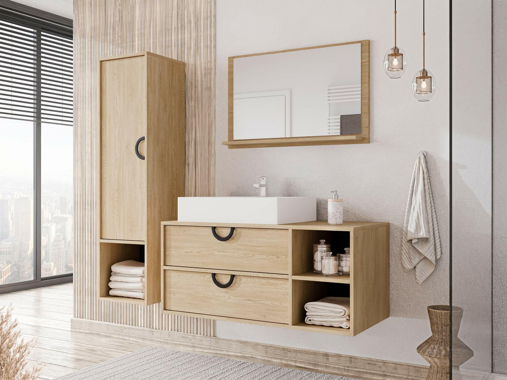 Vægmonteret badeværelsesskab Providence 194