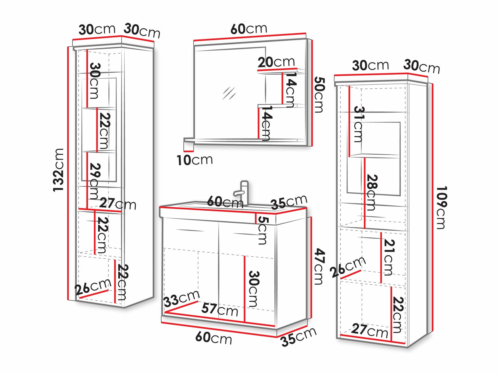 Badeværelses-sæt Sarasota 141 4283577