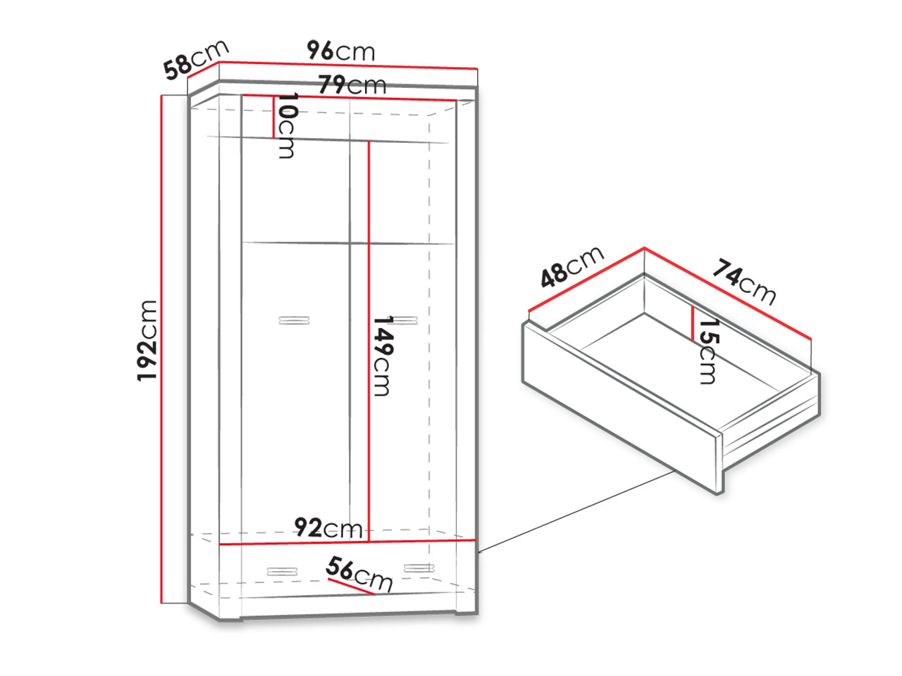 Garderobeskab Serfeno 100 4284805