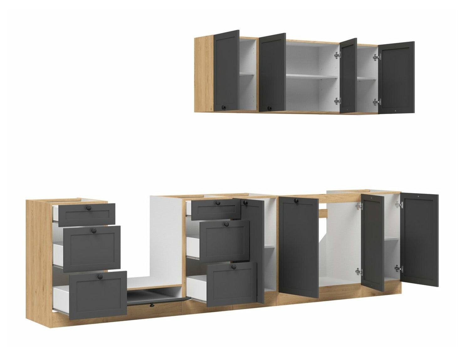 Modulopbygget køkkensæt Classic Grey Oak 119 4285311