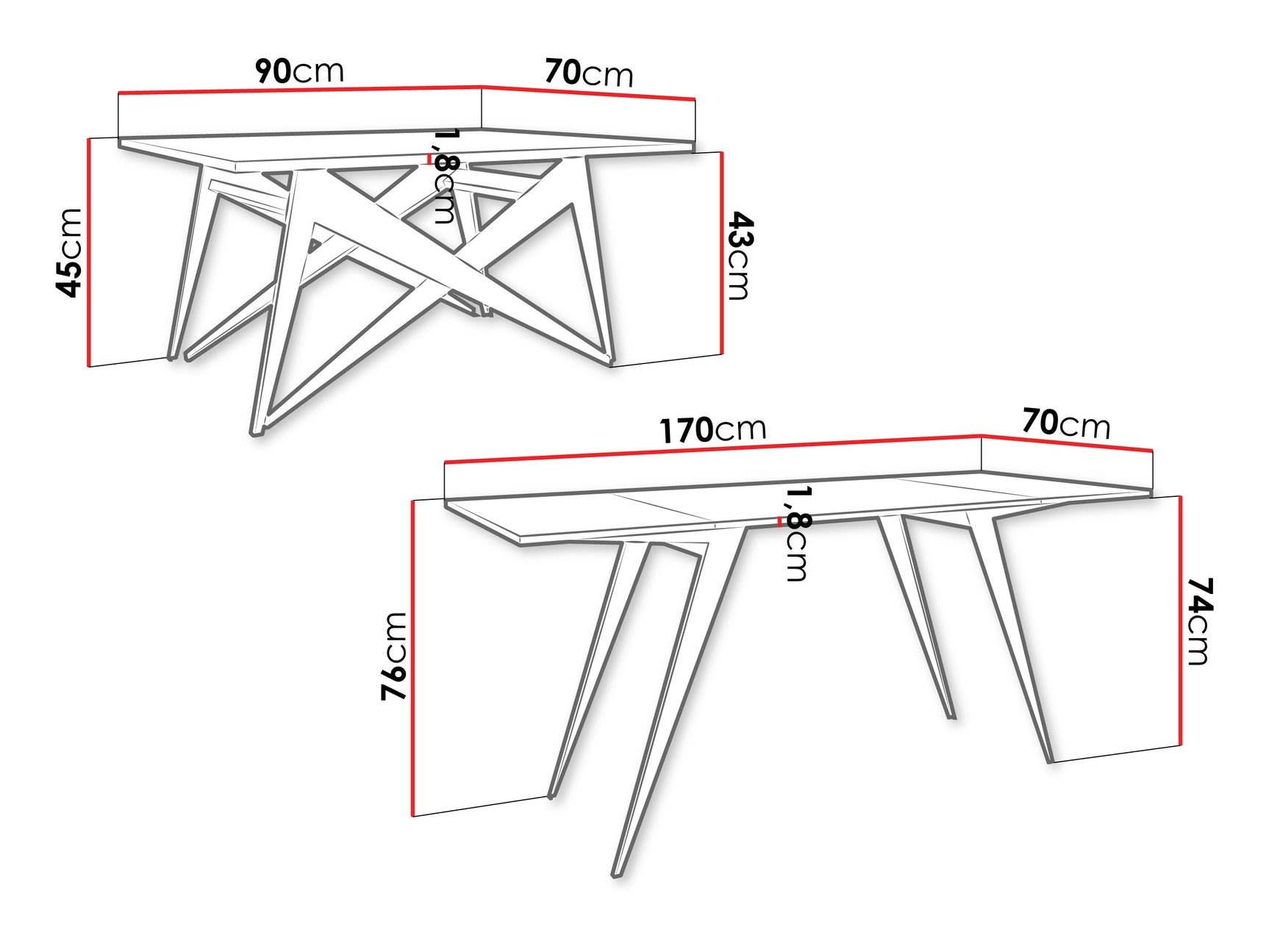 Transformer til sofabord Oswego 150