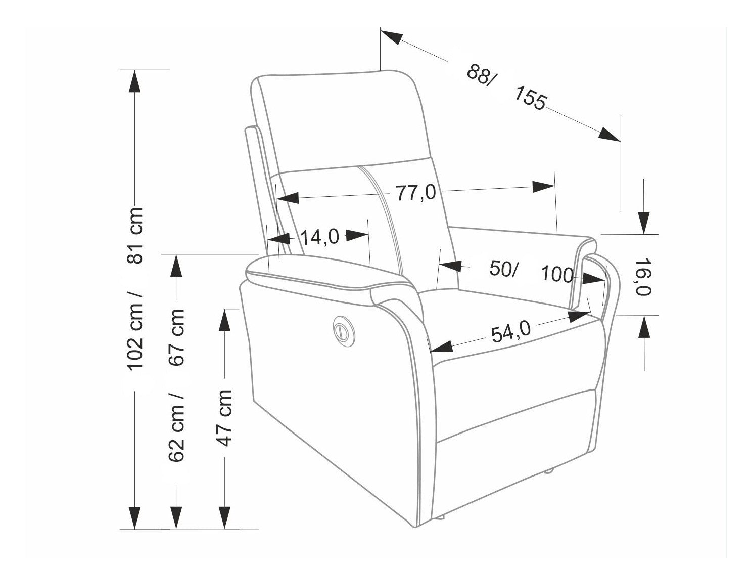 Hvilestol Houston 2081
