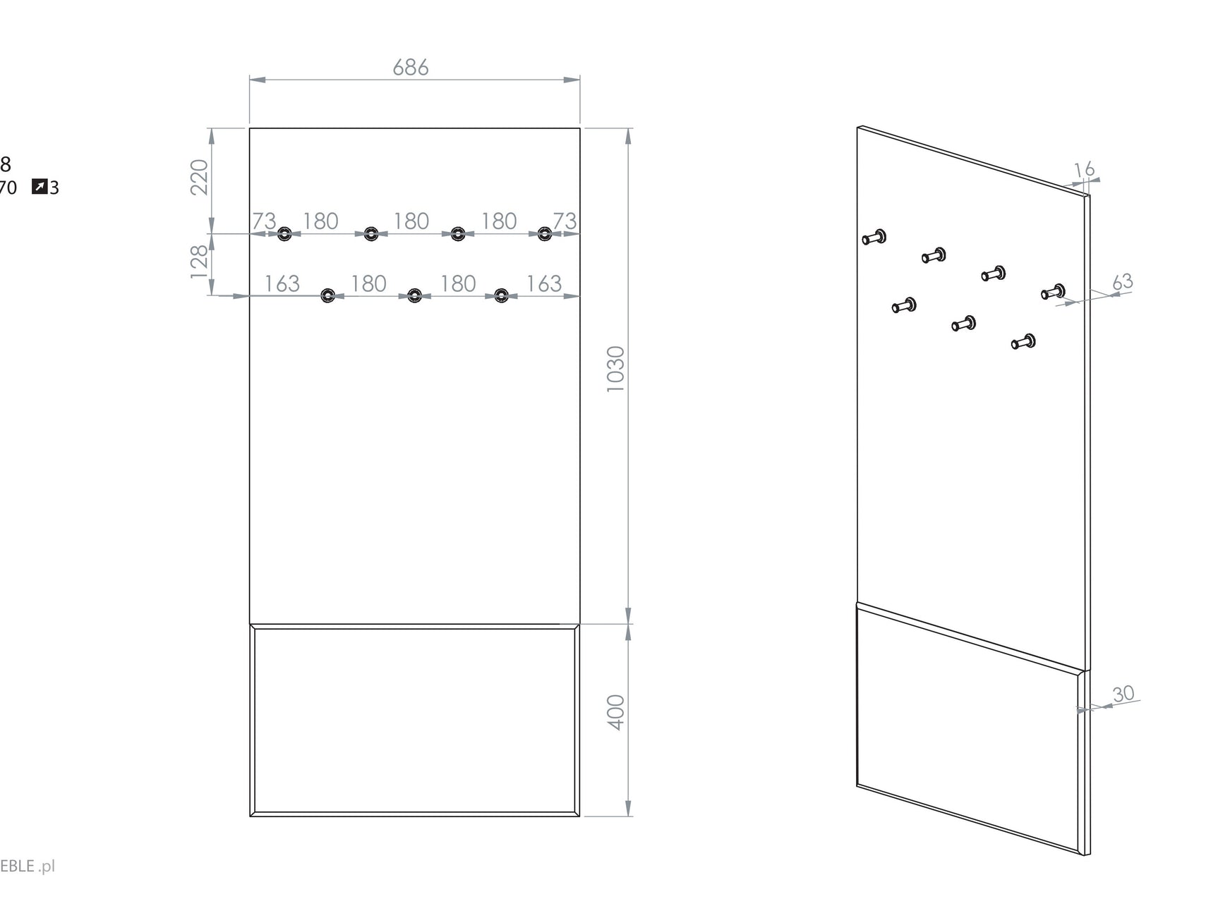 Knagerække Tivorlo 102 4296902