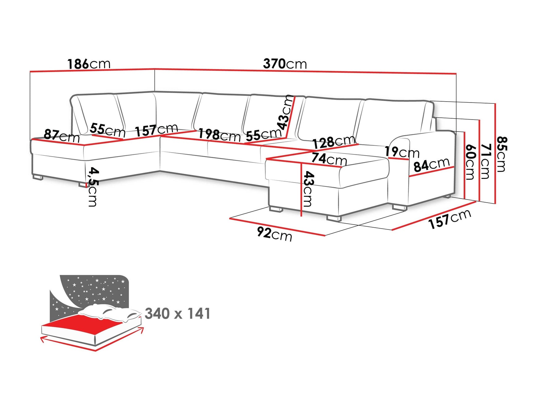 Hjørnesofa Comfivo 262