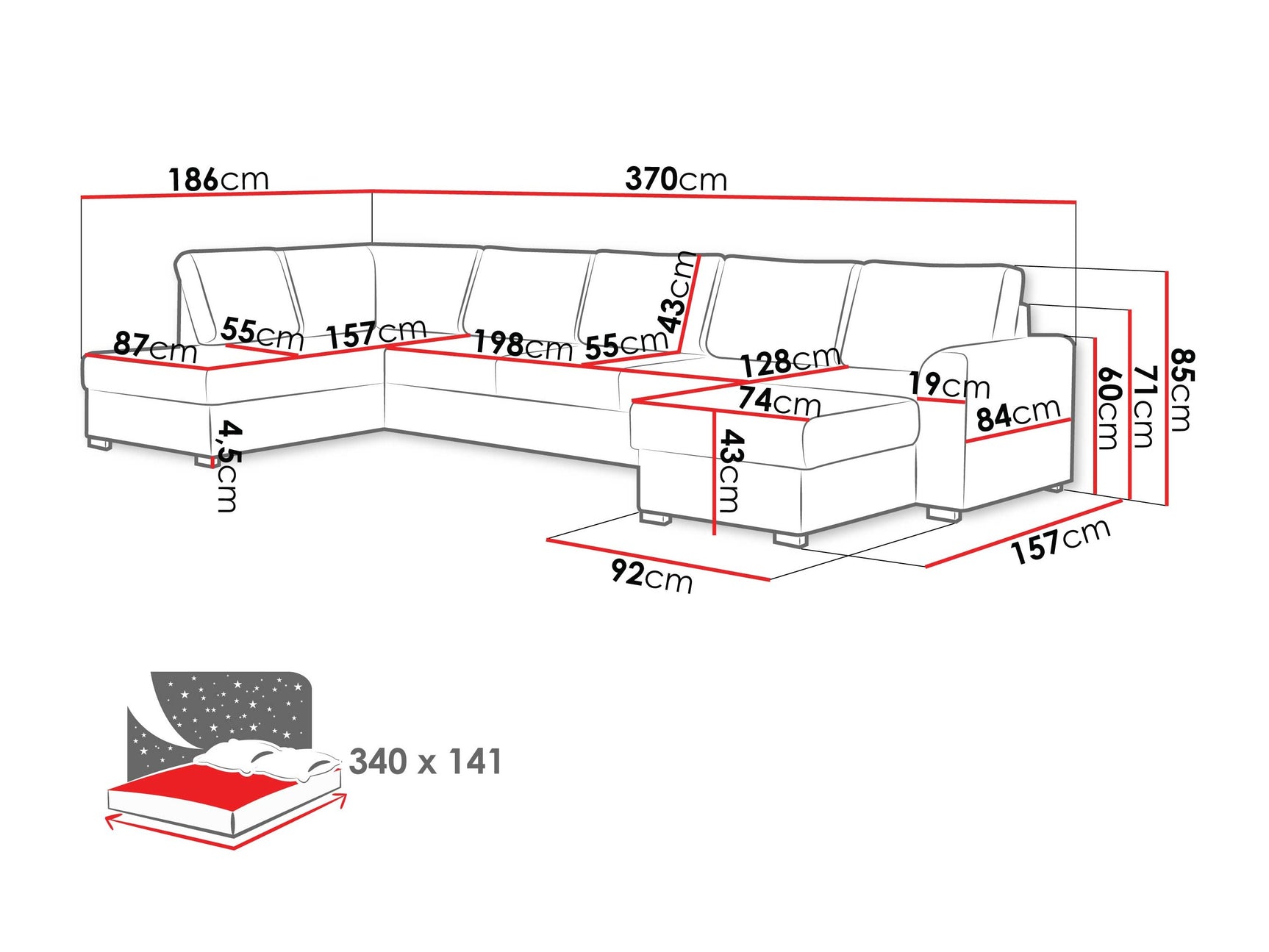 Hjørnesofa Comfivo 262