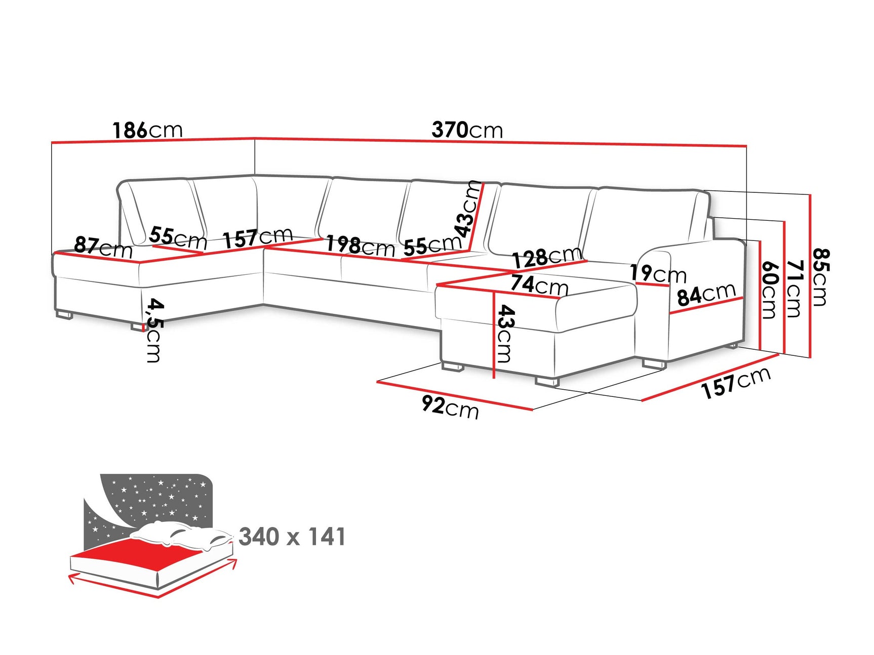 Hjørnesofa Comfivo 262