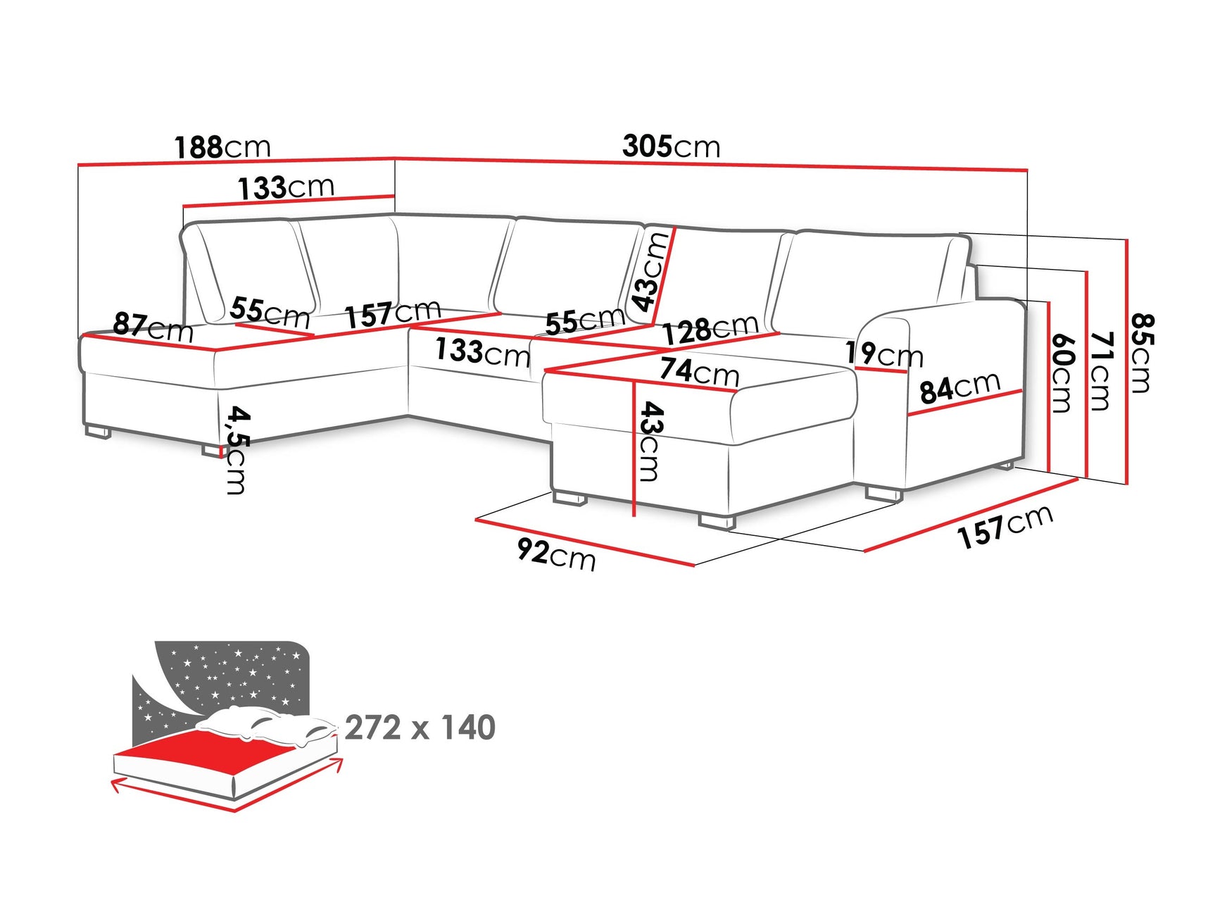 Hjørnesofa Comfivo 189