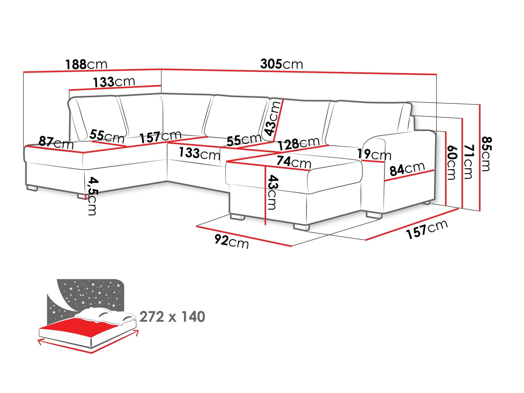 Hjørnesofa Comfivo 189