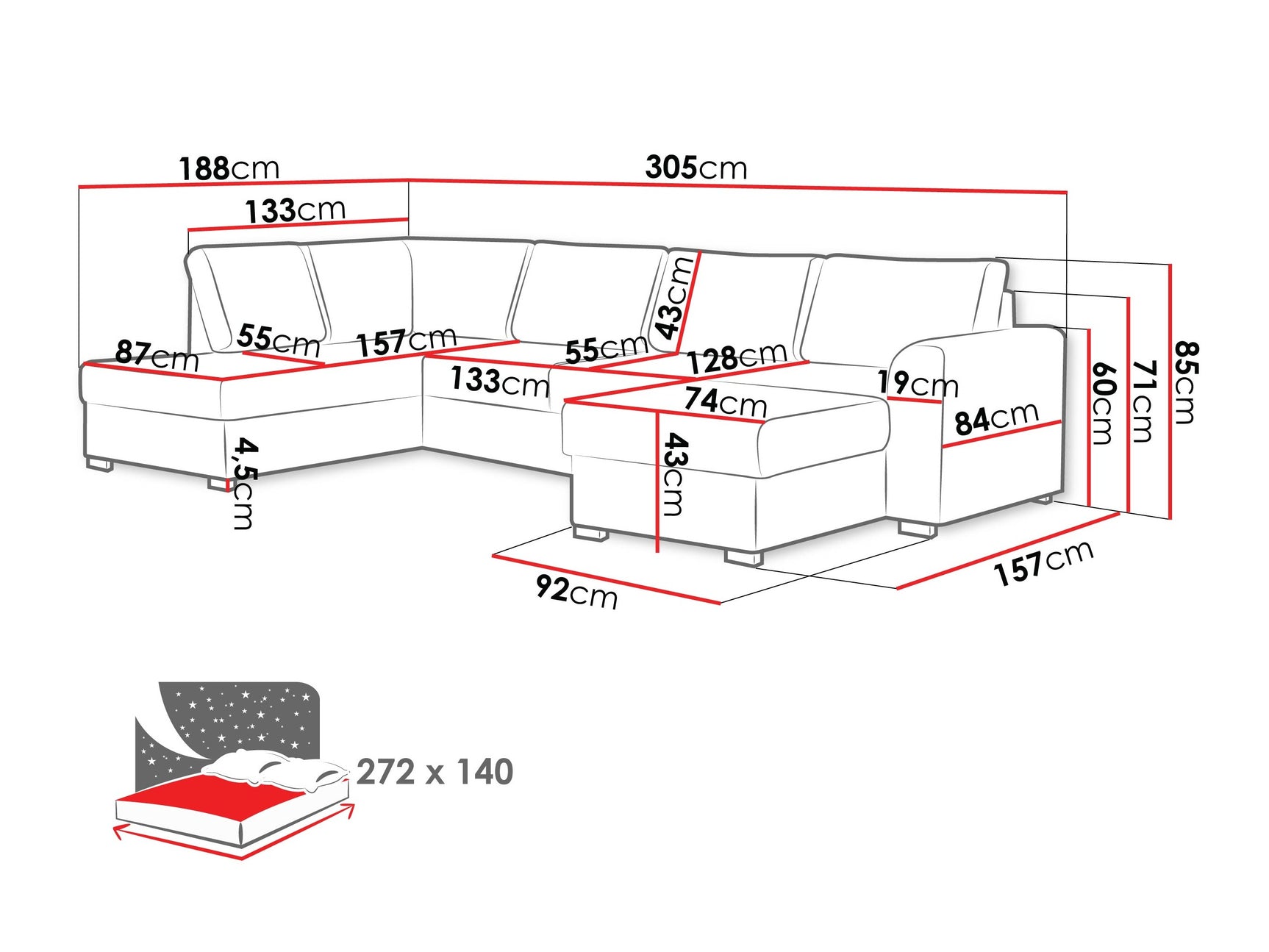 Hjørnesofa Comfivo 189