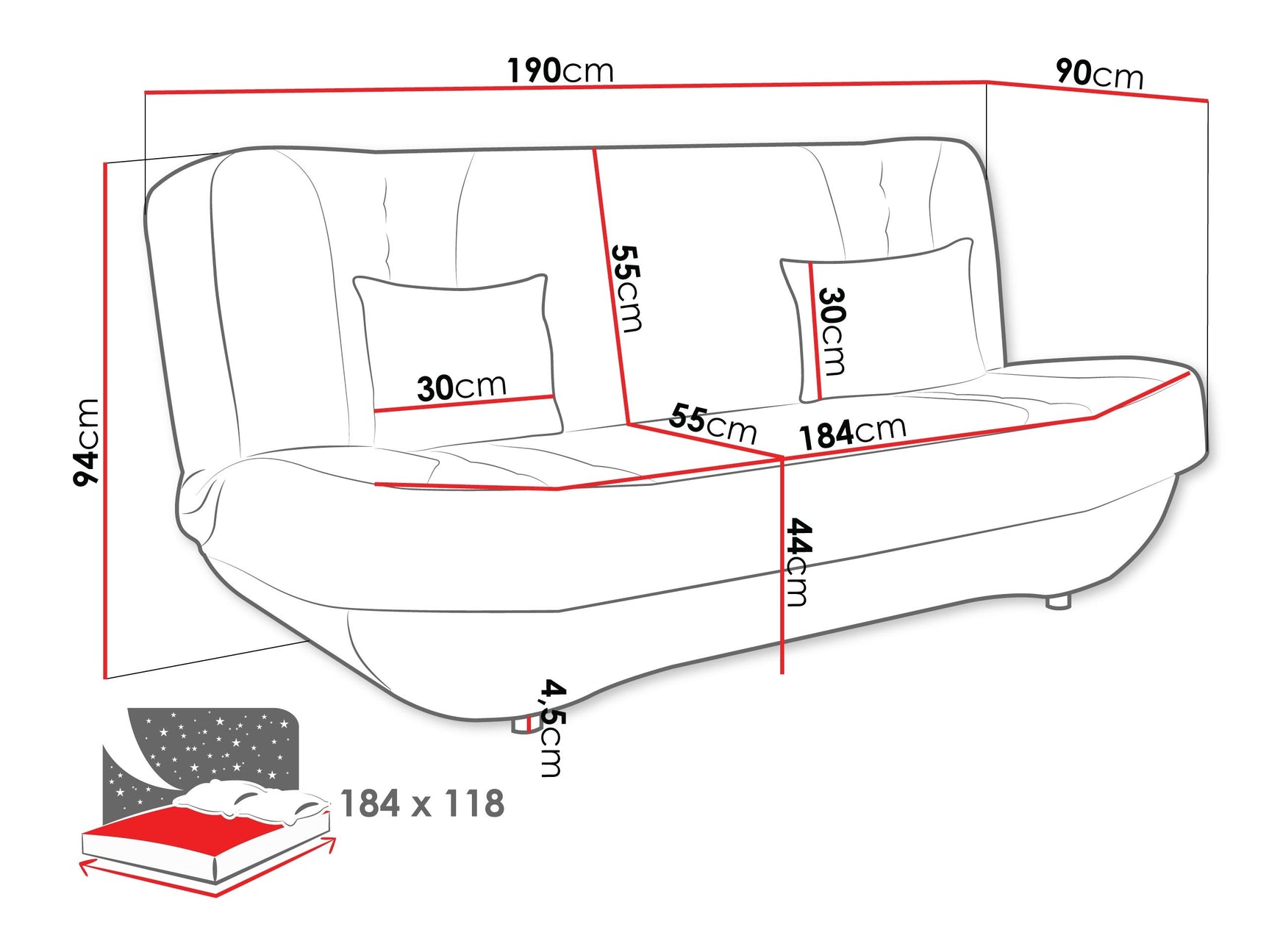 Sovesofa Comfivo 239
