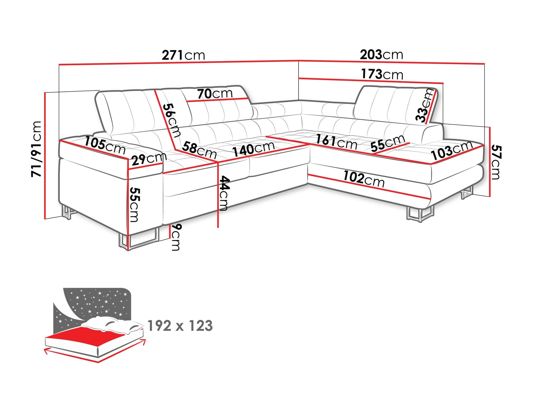 Hjørnesofa Comfivo 247