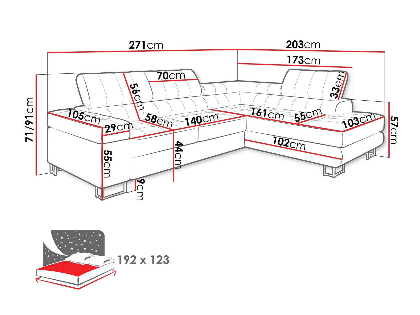Hjørnesofa Comfivo 247