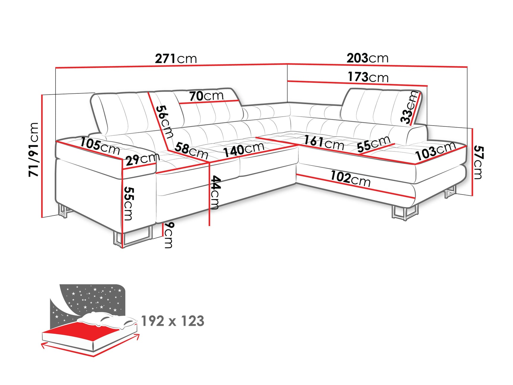 Hjørnesofa Comfivo 247