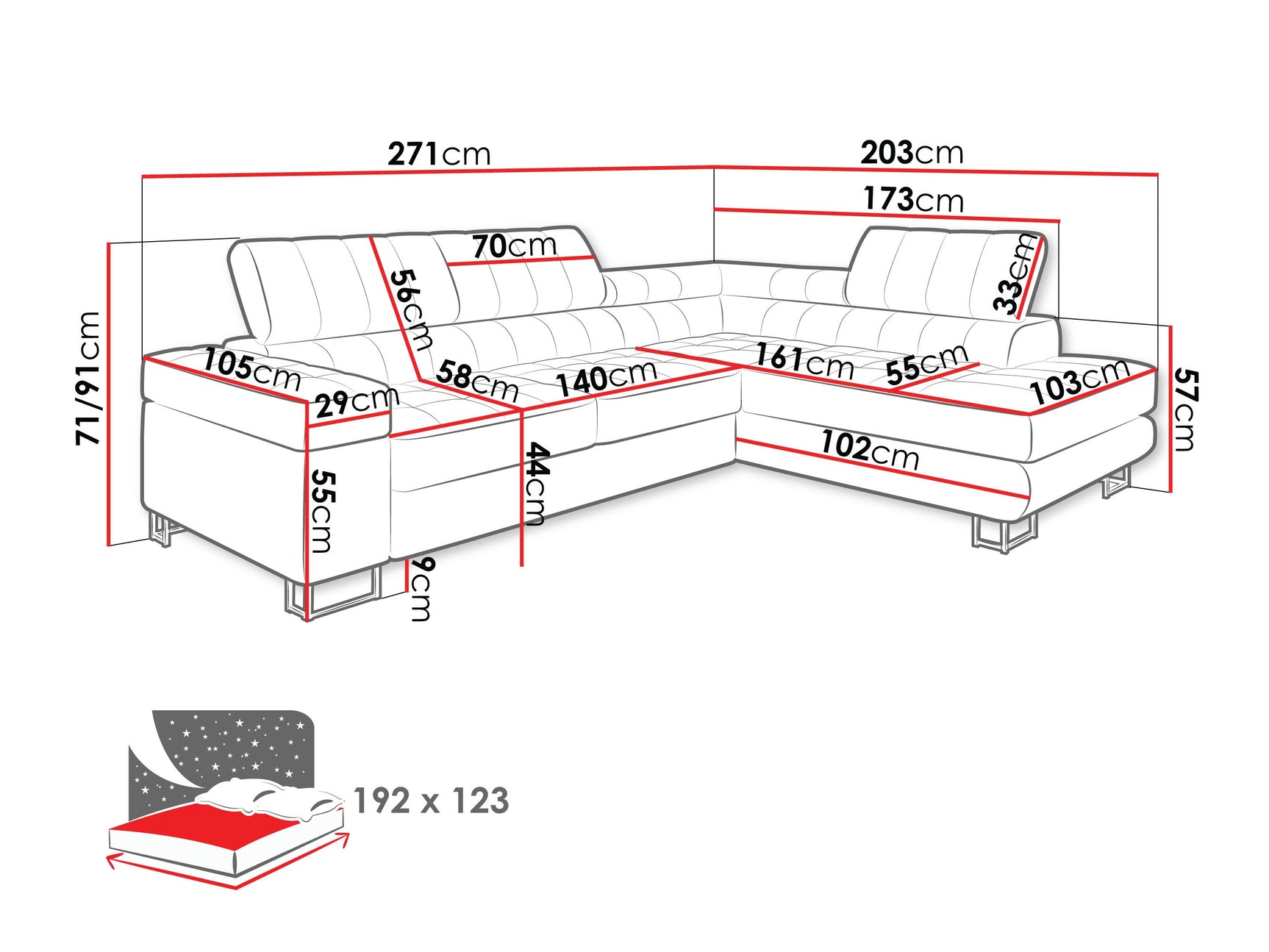 Hjørnesofa Comfivo 247