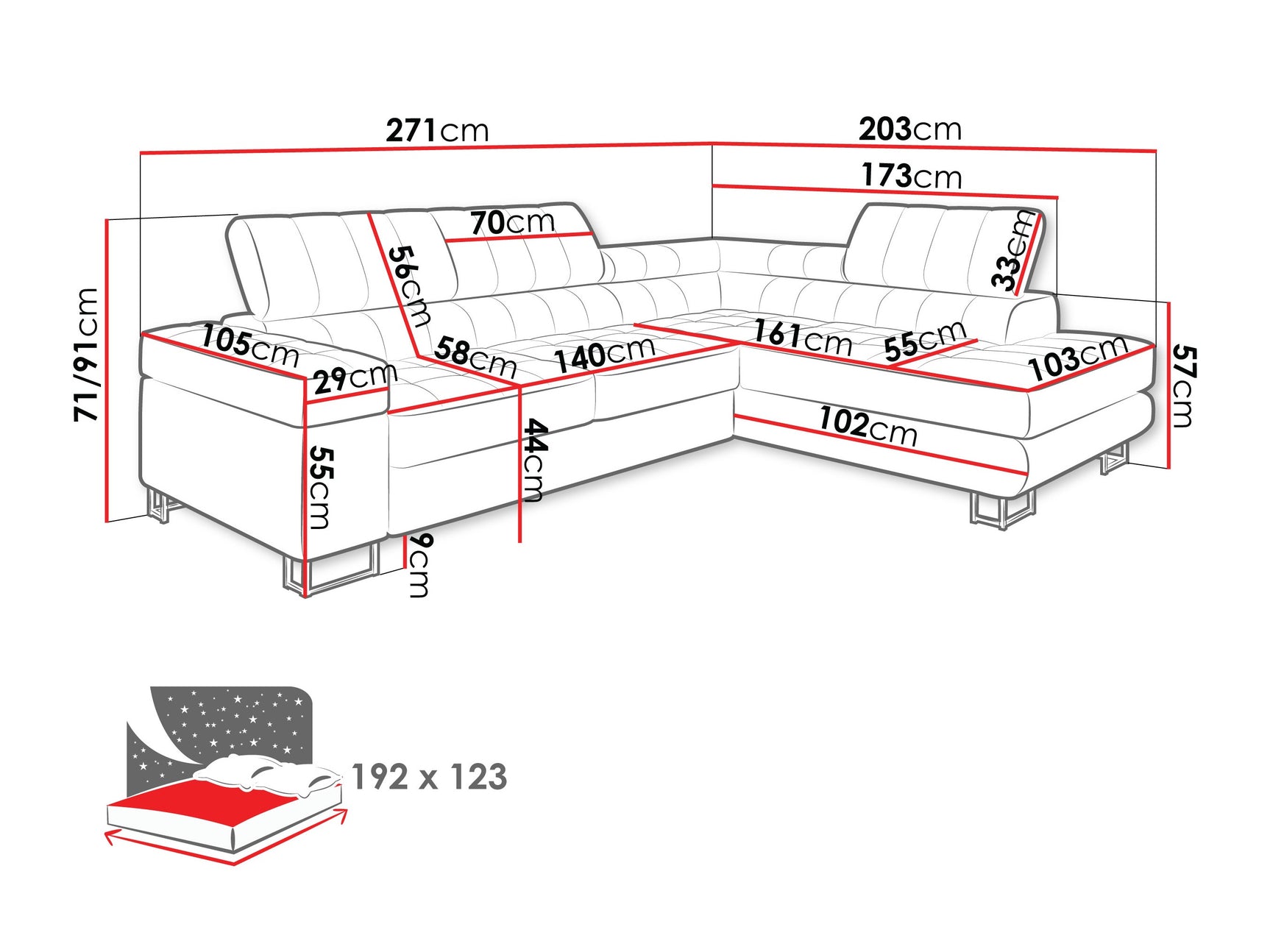 Hjørnesofa Comfivo 247