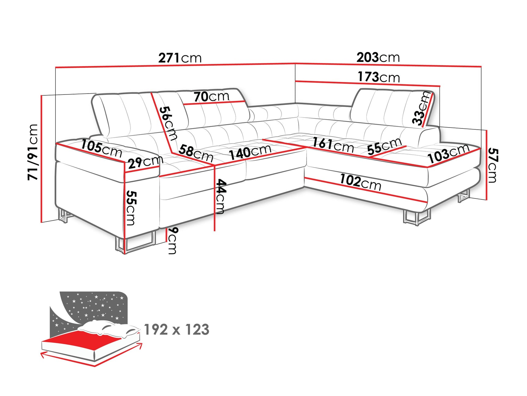 Hjørnesofa Comfivo 247