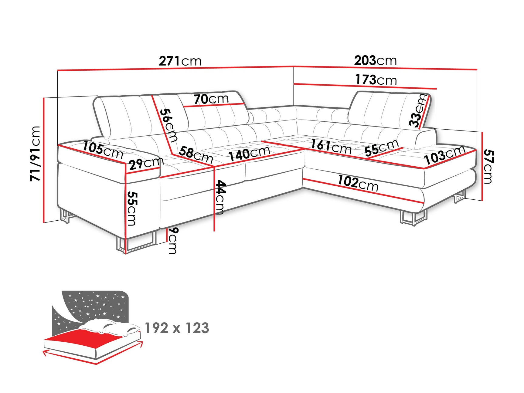 Hjørnesofa Comfivo 247