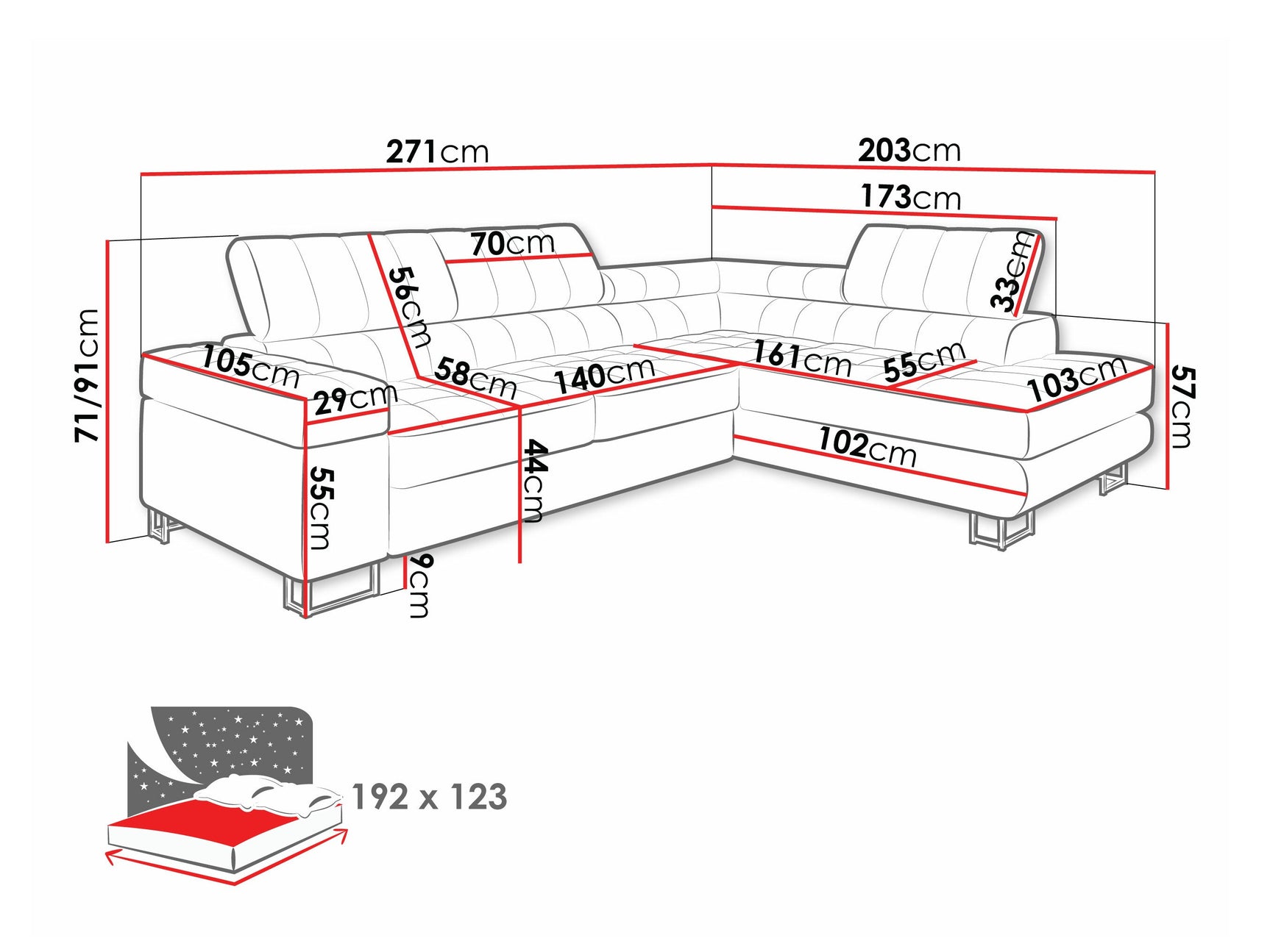 Hjørnesofa Comfivo 247 4304667