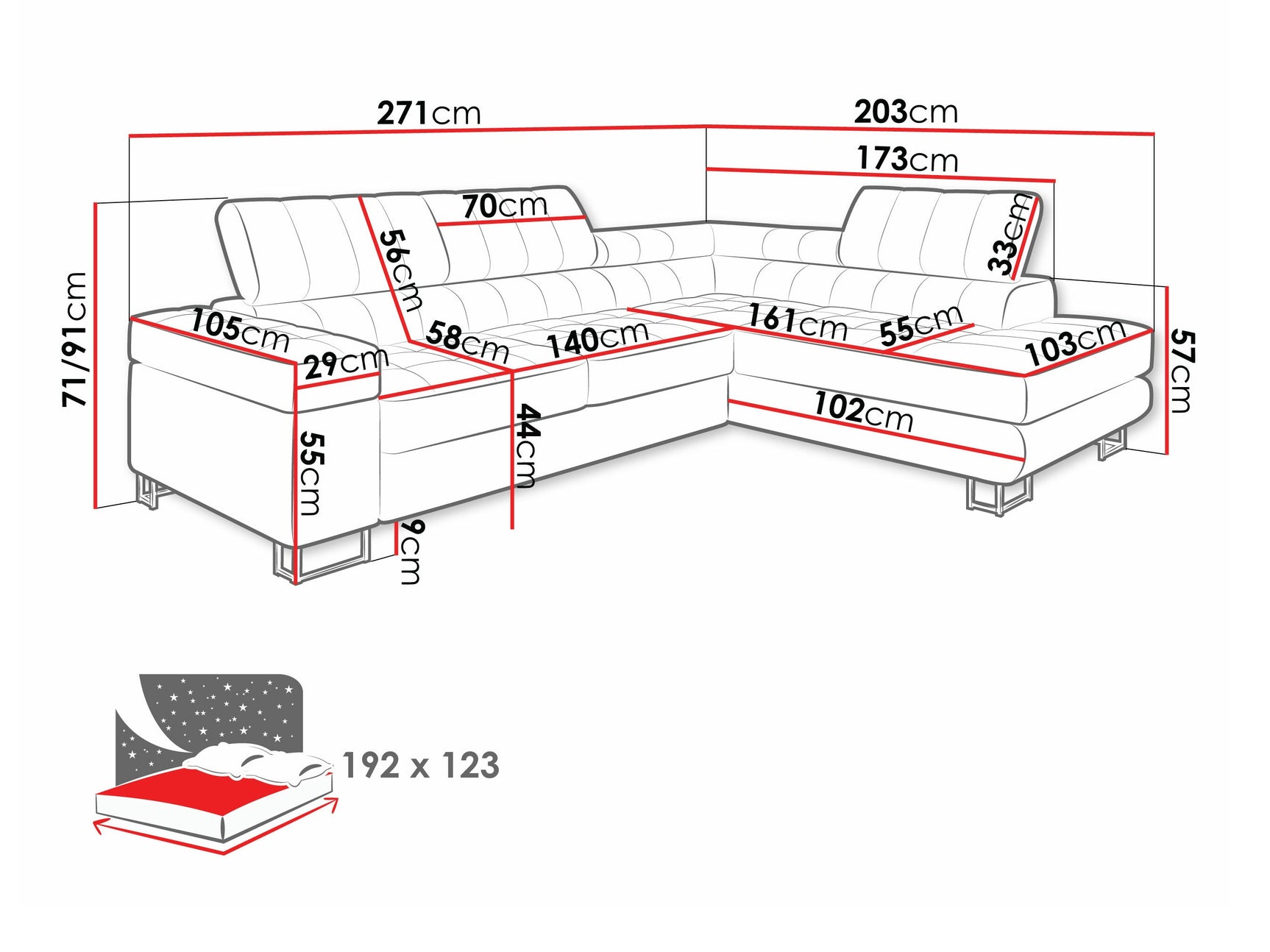 Hjørnesofa Comfivo 247 4304669