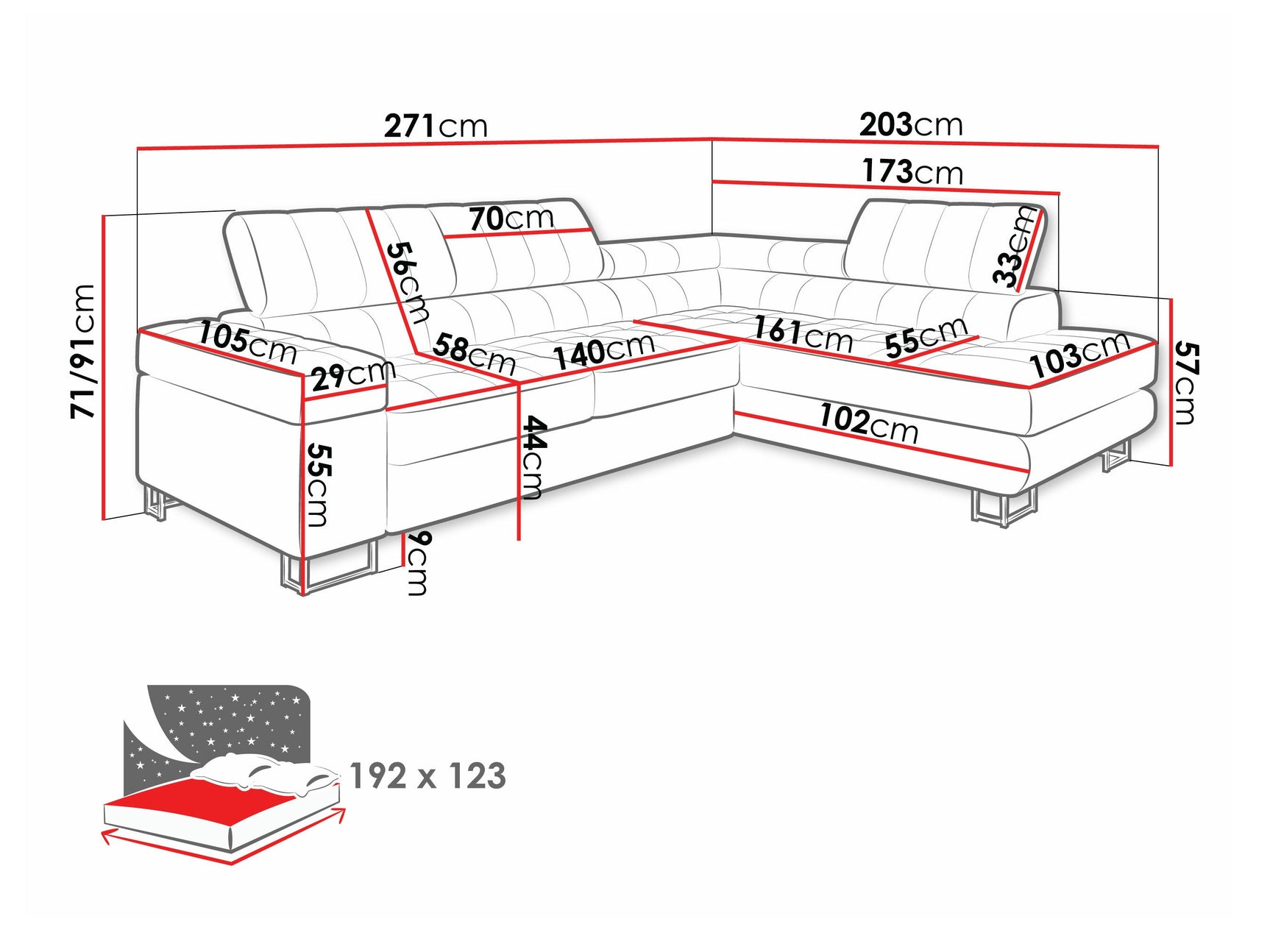 Hjørnesofa Comfivo 247 4304675