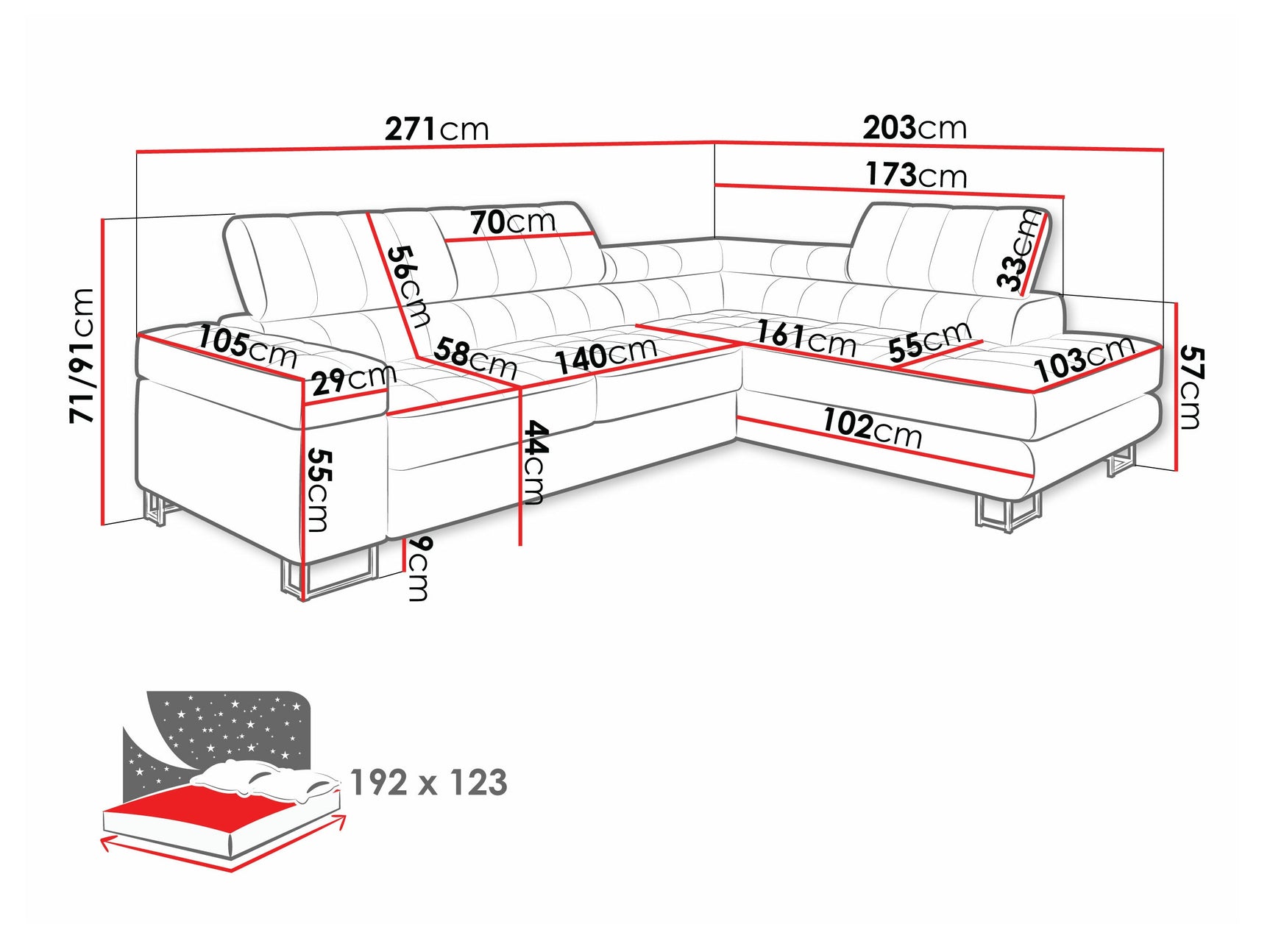 Hjørnesofa Comfivo 247 4304677