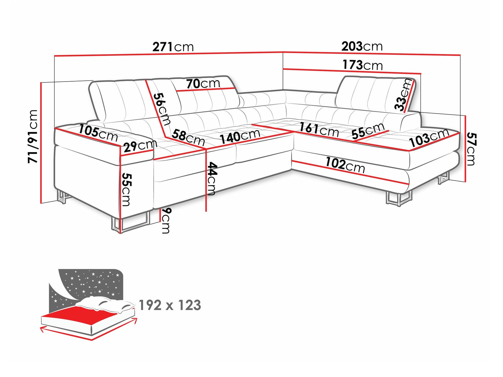 Hjørnesofa Comfivo 247 4304679