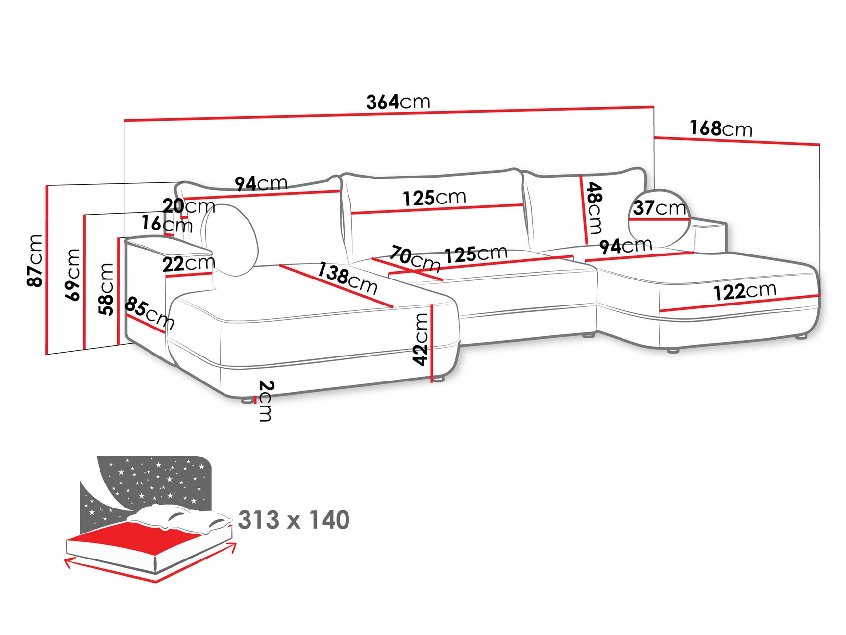 Hjørnesofa Bountiful 100 4307724