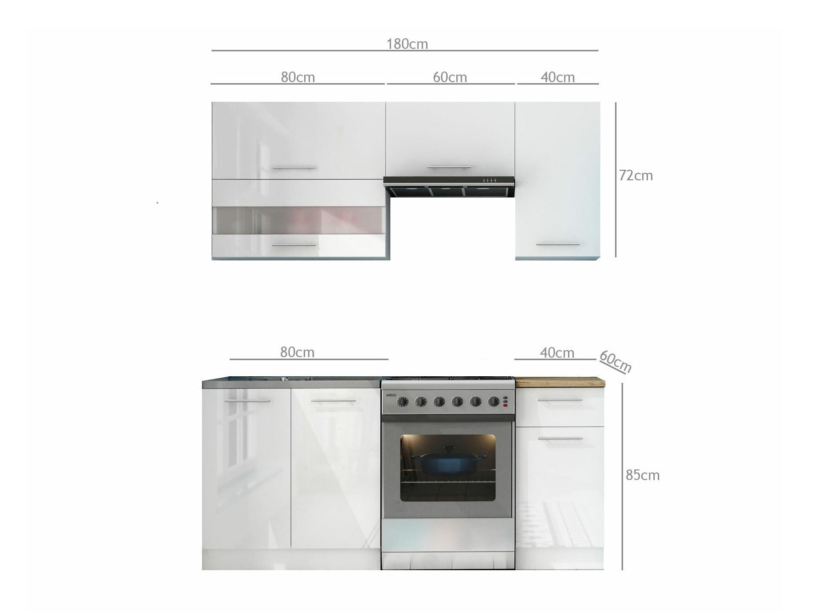 Modulopbygget køkkensæt Tiffa White 113 4328128