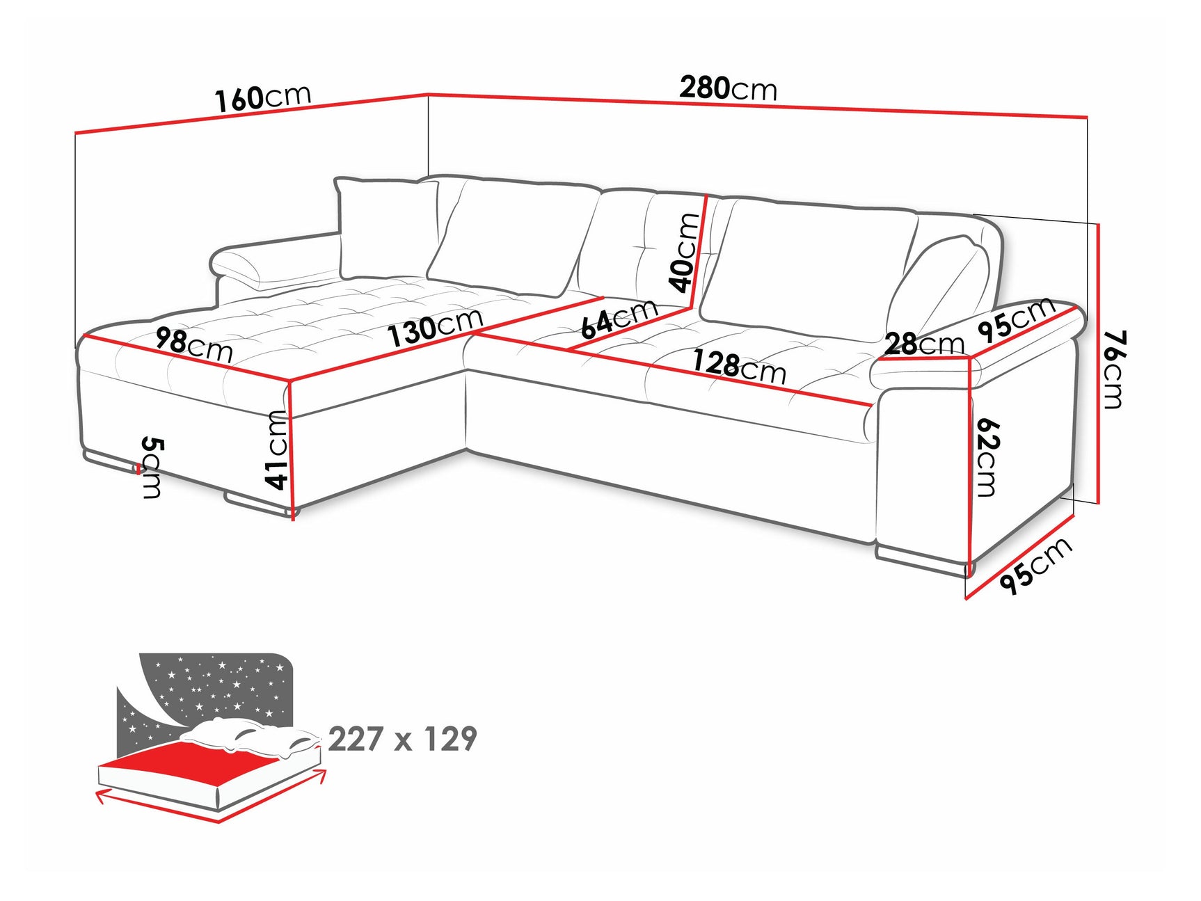 Hjørnesofa Comfivo 181 4331610